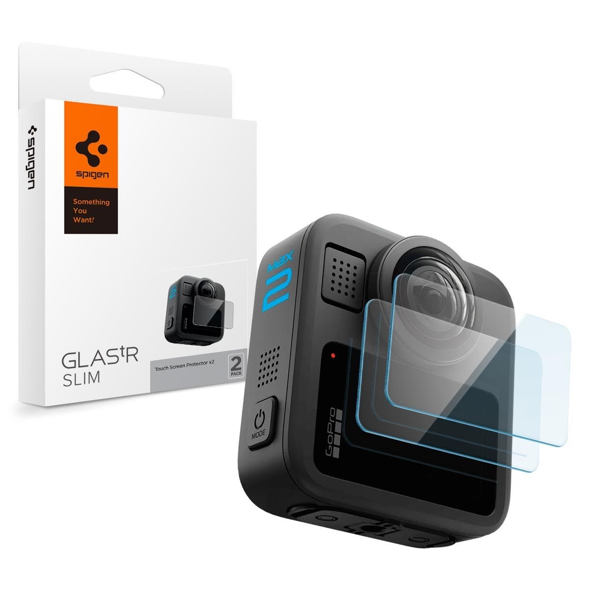 Spigen Glass tR Slim 2 Pack - GoPro MAX 2 Gopro Tilbehør AGL11230