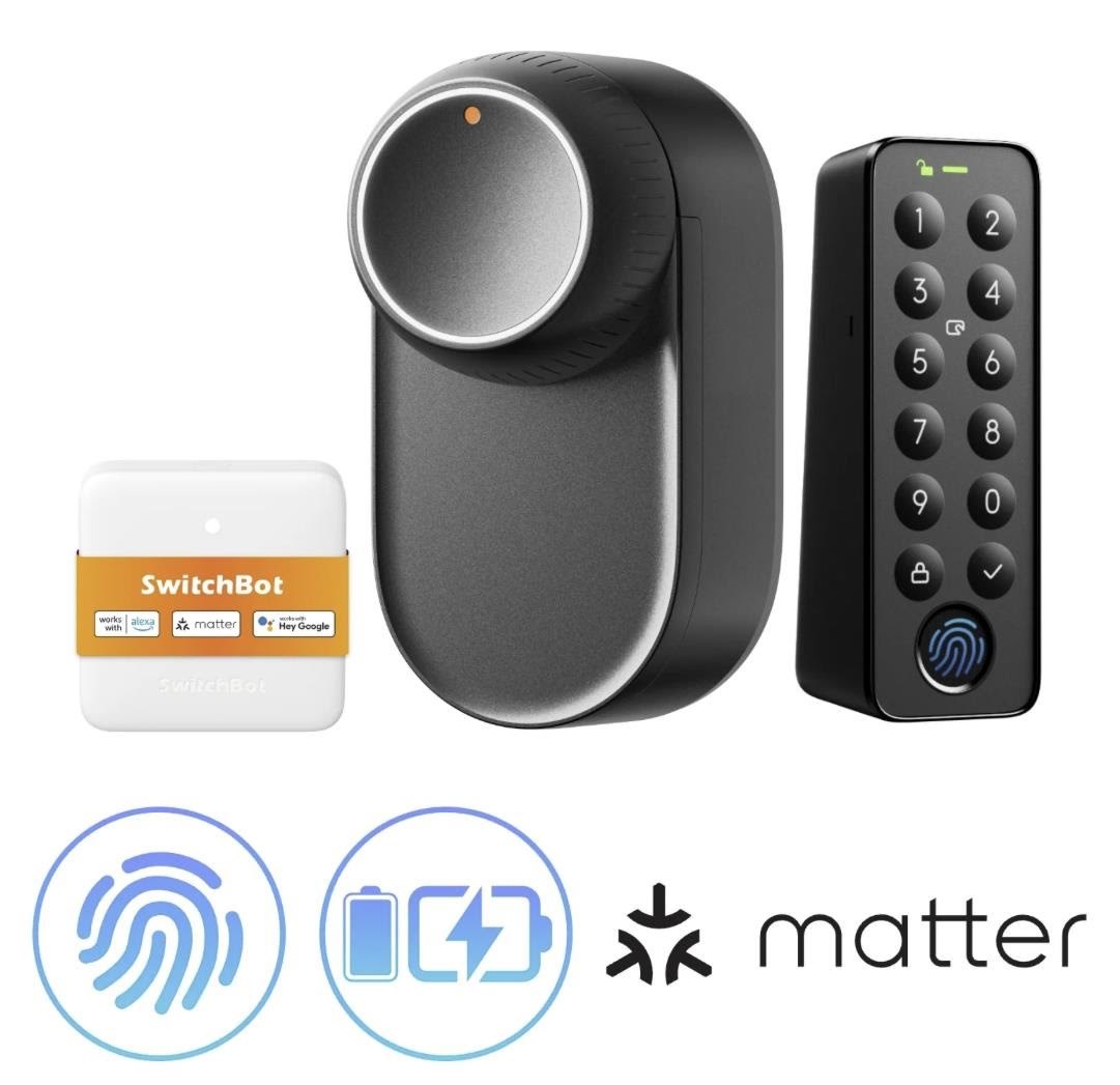 SwitchBot Lock Ultra Bundle incl Hub Mini Matter and Keypad Touch Smart Home W5600002