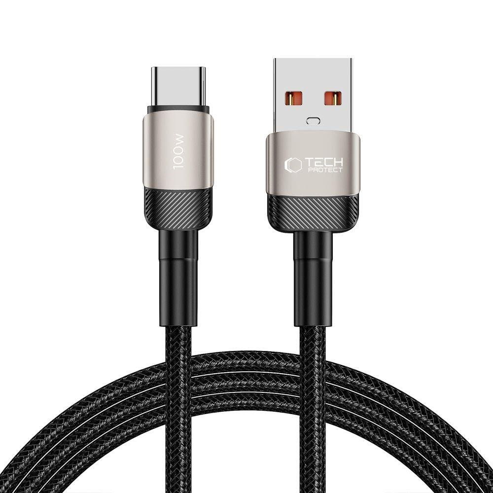 Tech-Protect UltraBoost Evo Cable USB-C / USB-A 100W 5A 2m - Titanium Usb Kabel Sølv 5906203690756