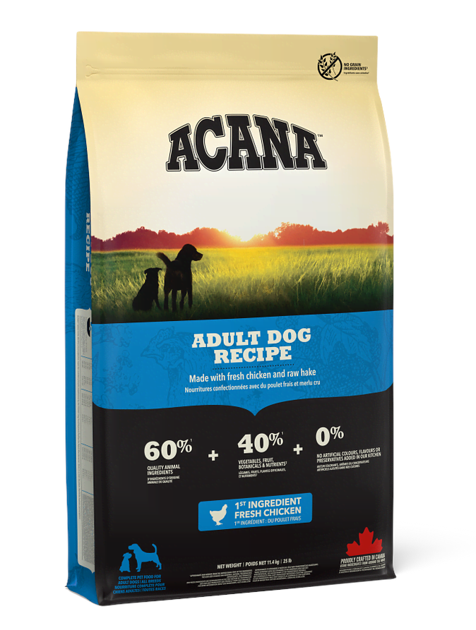 Acana Adult Dog Recipe Dry Dog Food 17kg Hundeudstyr 064992525170
