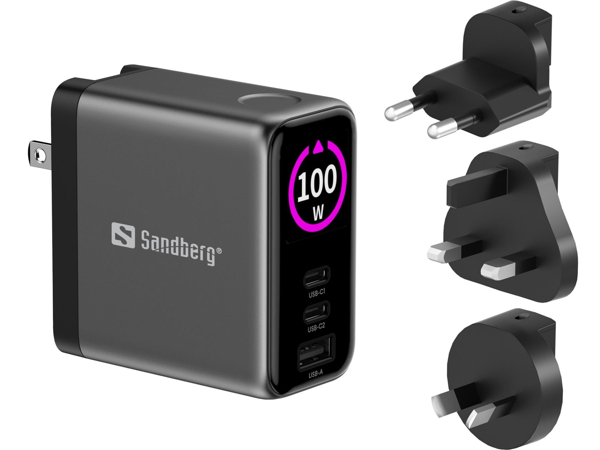 Sandberg Travel Charger PD100W Display Oplader Til Bærbar 441-71
