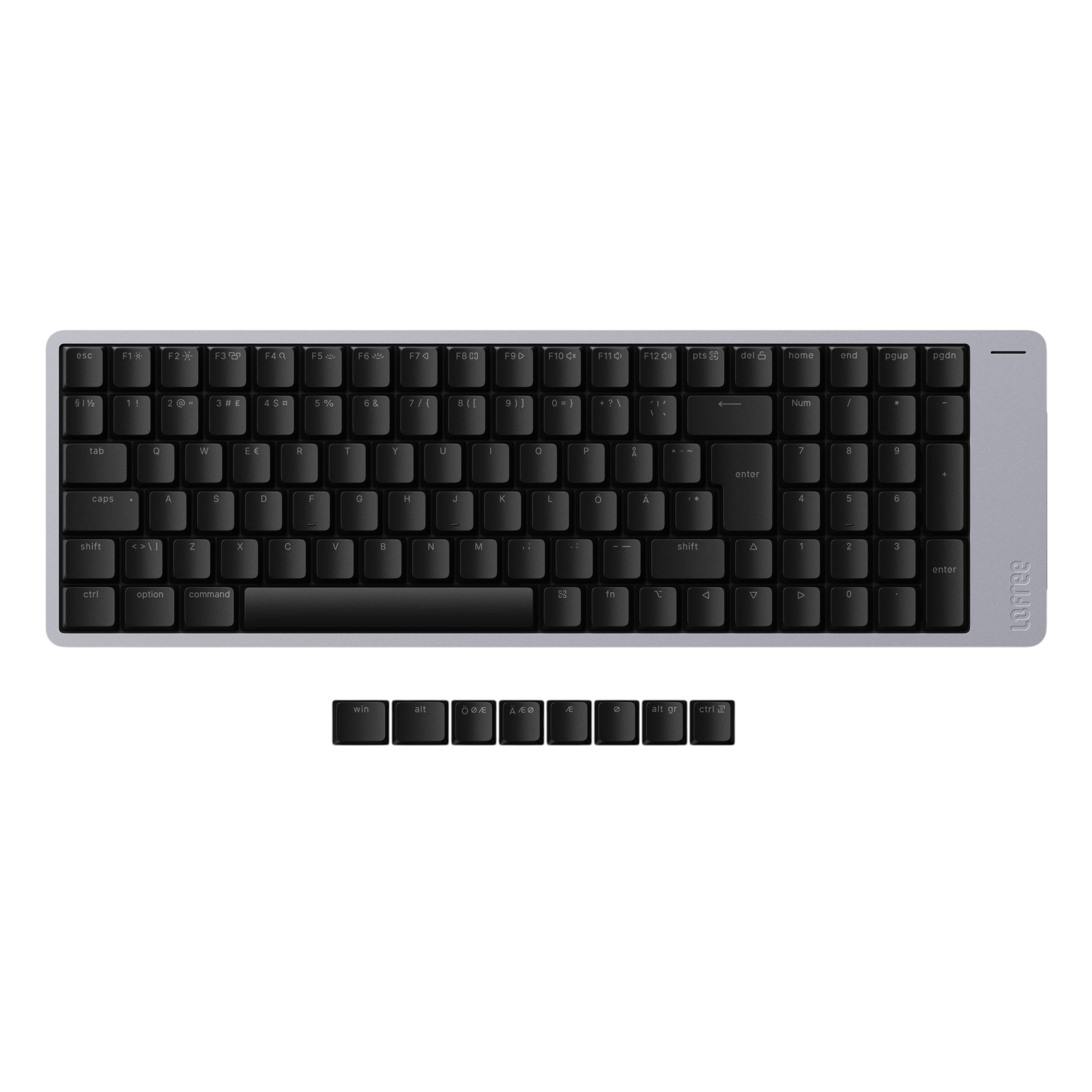 Lofree Flow 2 100 Space Grey - Kailh Pulse - Tastatur - Nordisk - Sort Tastatur OE926Flow2 Black 100 Pulse ISO-EU