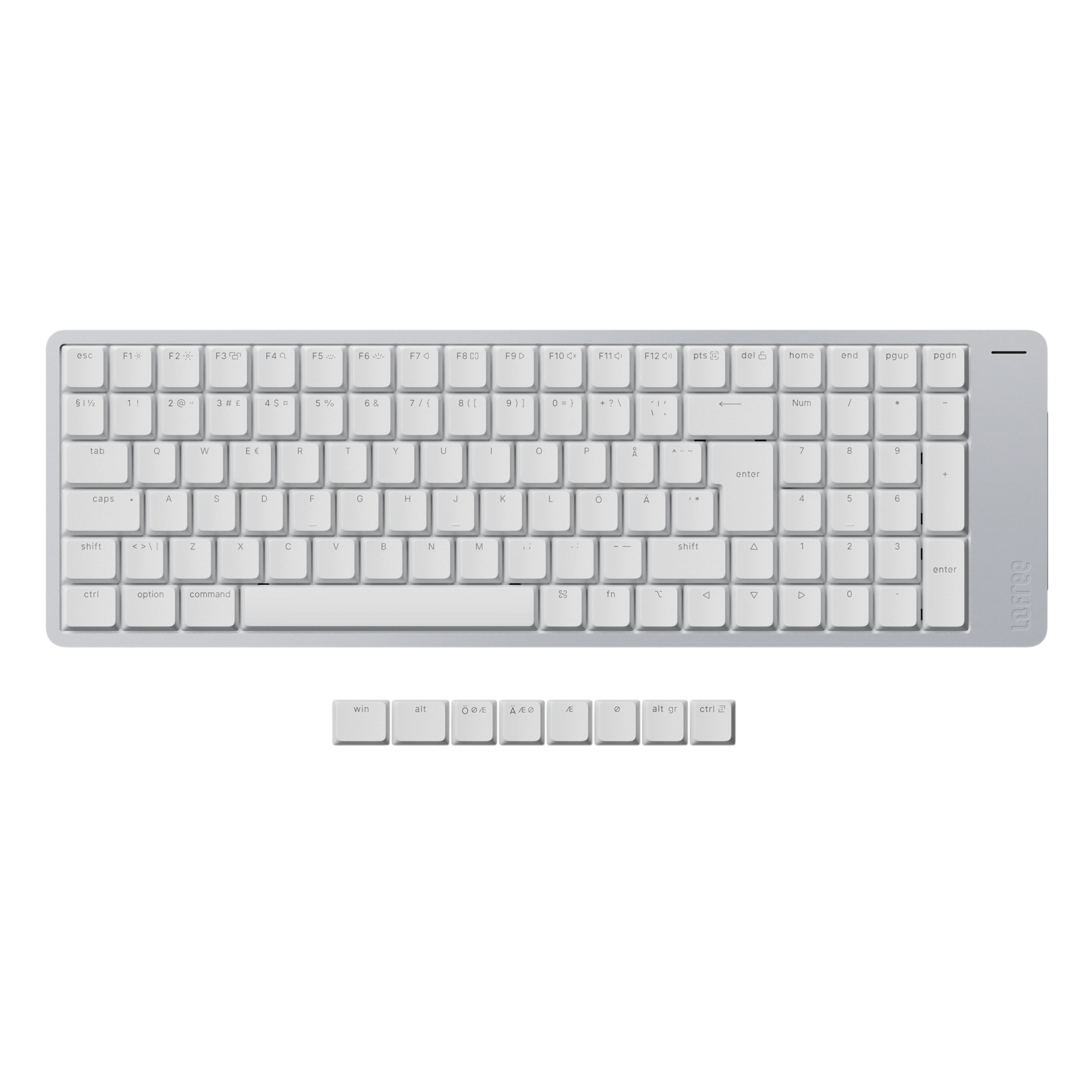 Lofree Flow 2 100 Silver - Kailh Surfer - Tastatur - Nordisk - Hvid Tastatur OE926Flow2 White 100 Surfer ISO-EU