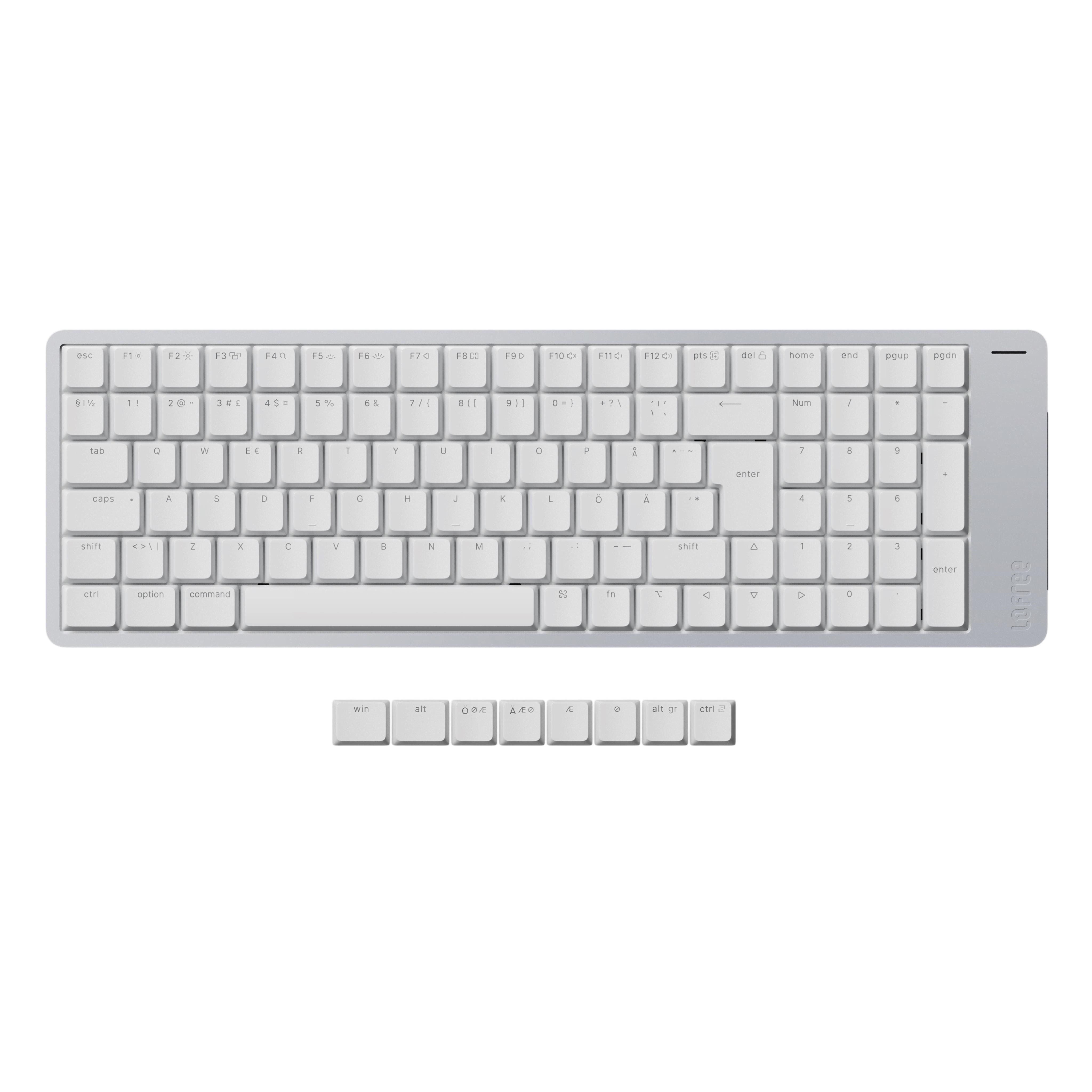 Lofree Flow 2 100 Silver - Kailh Void Silent - Tastatur - Nordisk - Hvid Tastatur OE926Flow2 White 100 Void ISO-EU