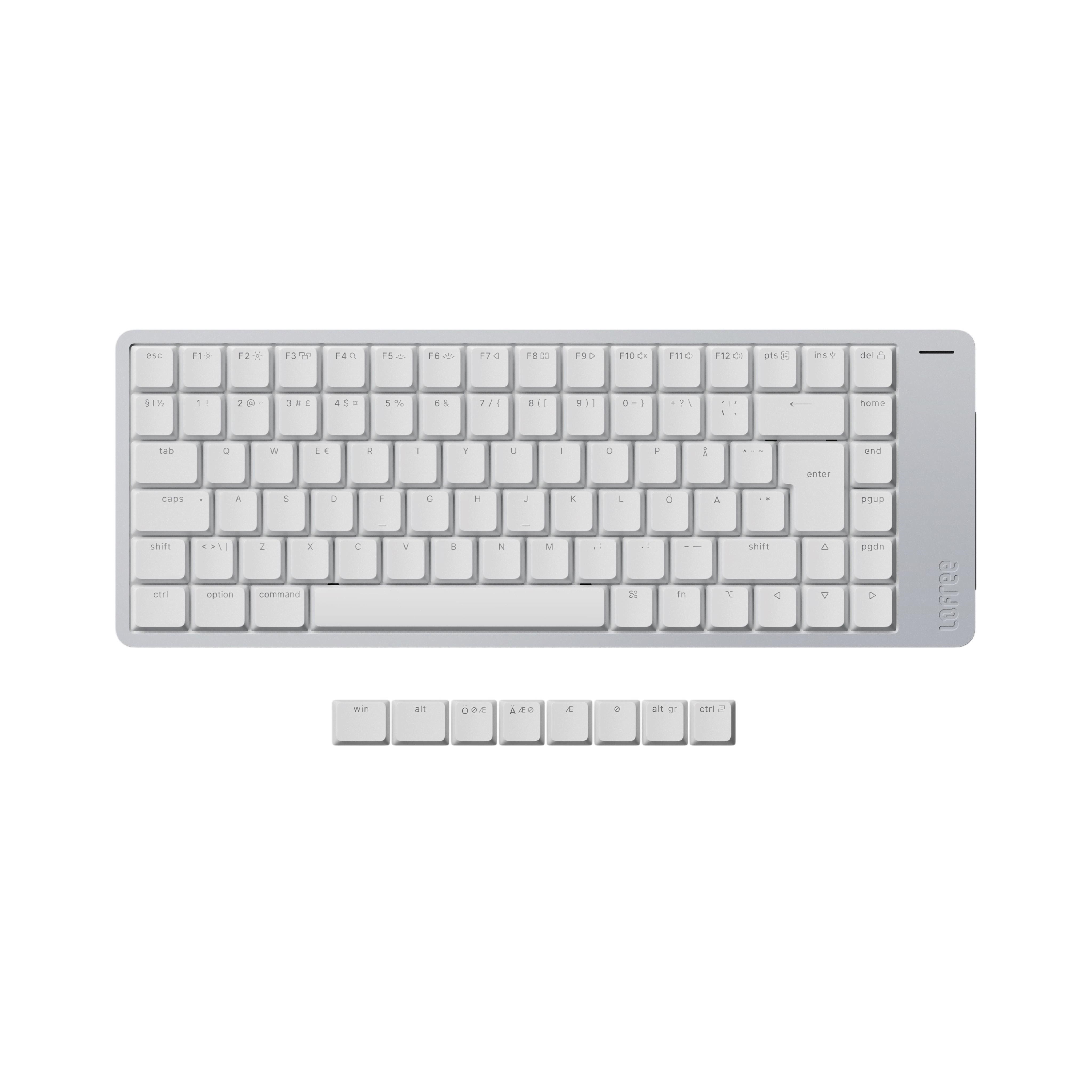 Lofree Flow 2 84 Silver - Kailh Void Silent - Tastatur - Nordisk - Hvid