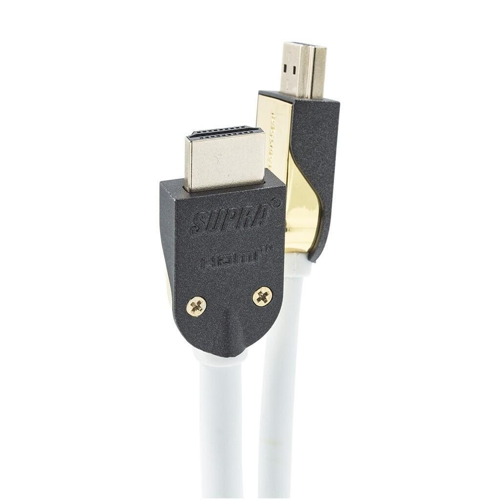 Supra HDMI 2.1 - 1m - Hvid - 8K - Kabel med aftageligt stik-hus Skærmkabel 1001102407