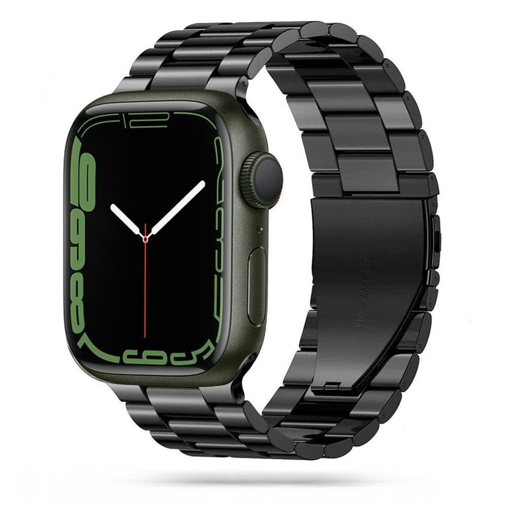 Tech-Protect Stainless Bracelet for Apple Watch 4 / 5 / 6 / 7 / 8 / 9 / SE / Ultra 1 / 2 (42 / 44 / 45 / 49 mm) - Black Smartwatch Tilbehør 