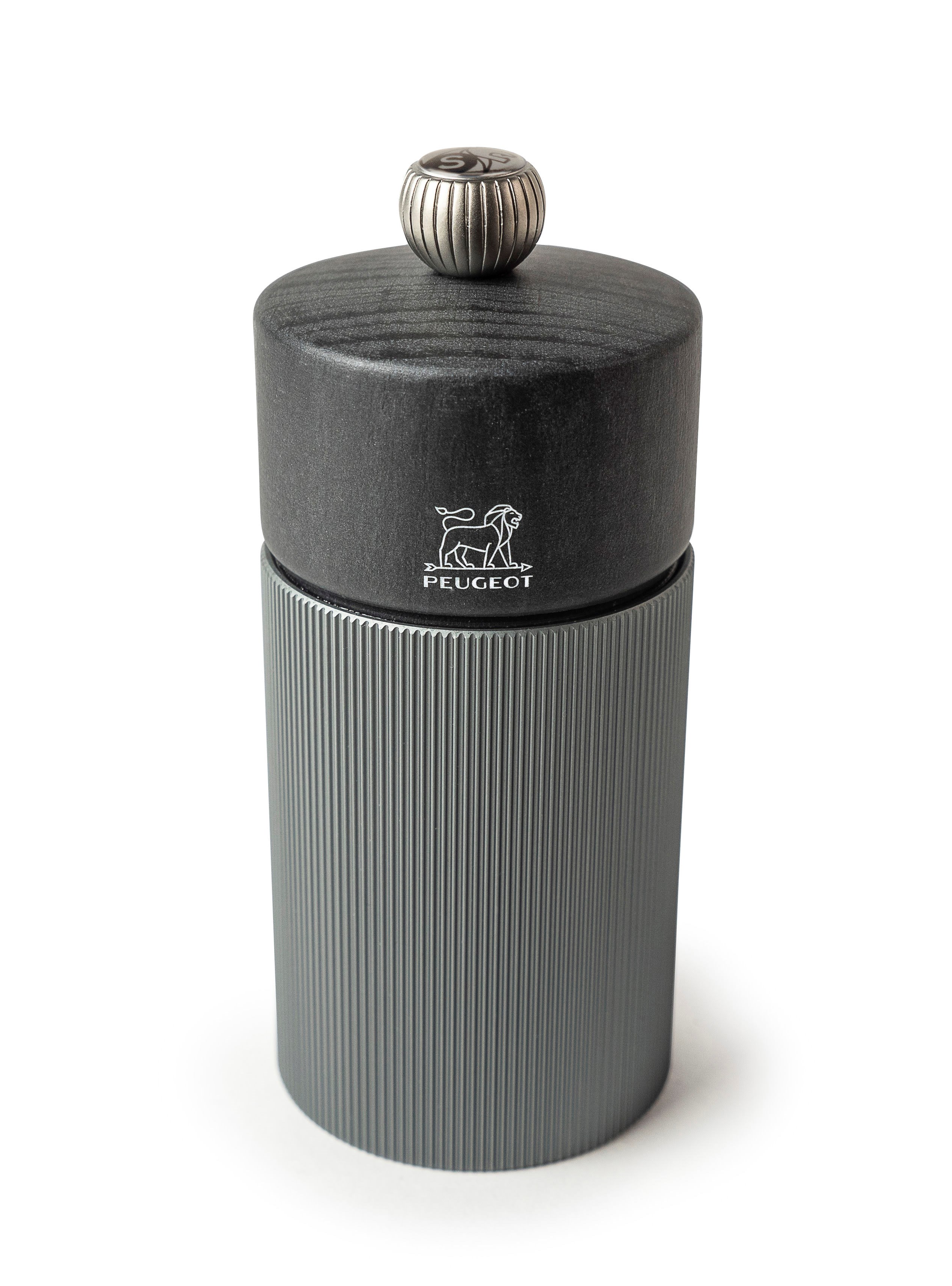 Peugeot Line Salt Mill in Aluminium and Wood Carbon 12cm Køkkentilbehør 3993600
