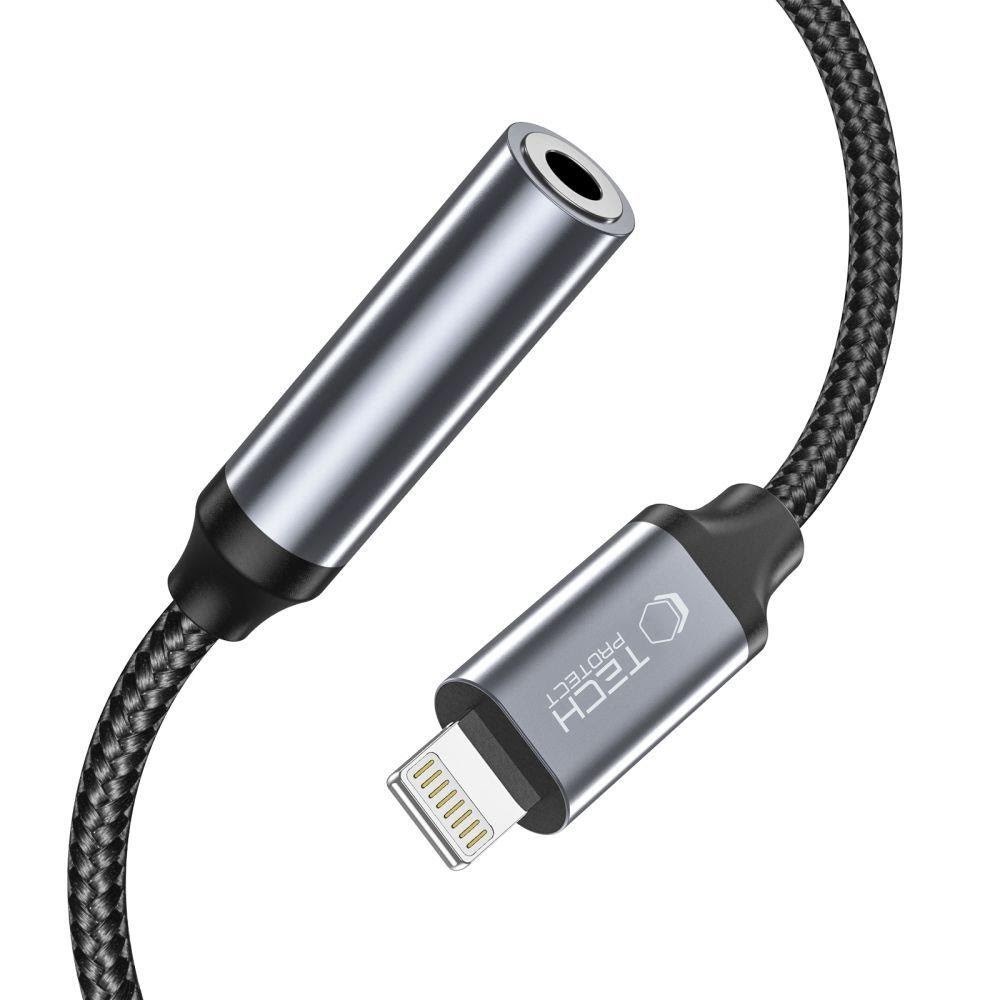 Tech-Protect UltraBoost Lightning / mini jack 3.5mm adapter - black Audiokabel Sort 9490713929599
