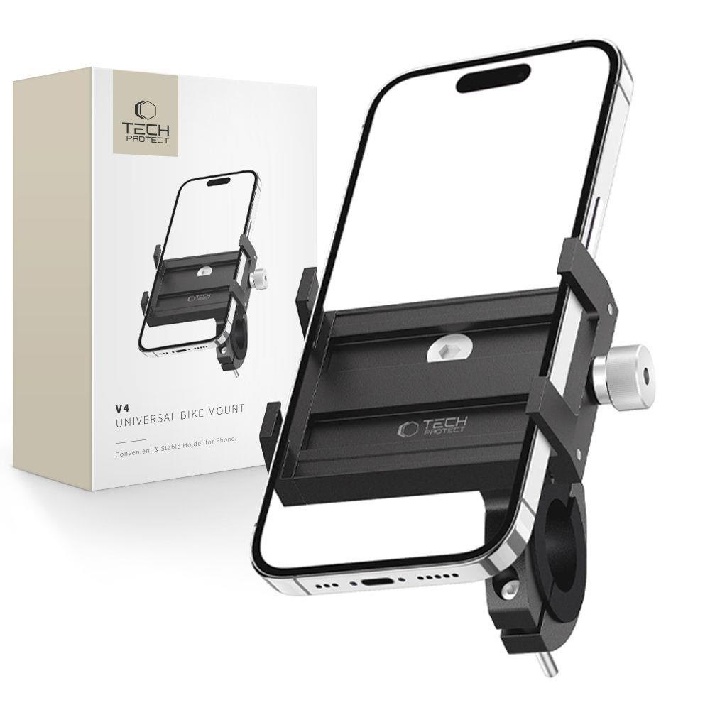 Tech-Protect V4 Bicycle Handlebar Phone Holder - Black Mobil Tilbehør 5906302308972