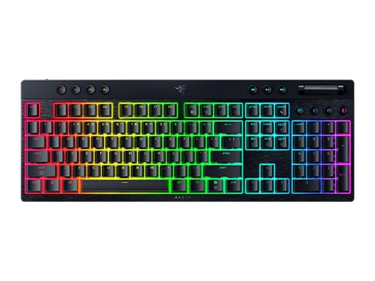 Razer BlackWidow V4 Low-Profile HyperSpeed - Yellow Mechanical (Smooth and Linear) - Gaming Tastatur - Amerikansk engelsk - Sort Tastatur RZ03-