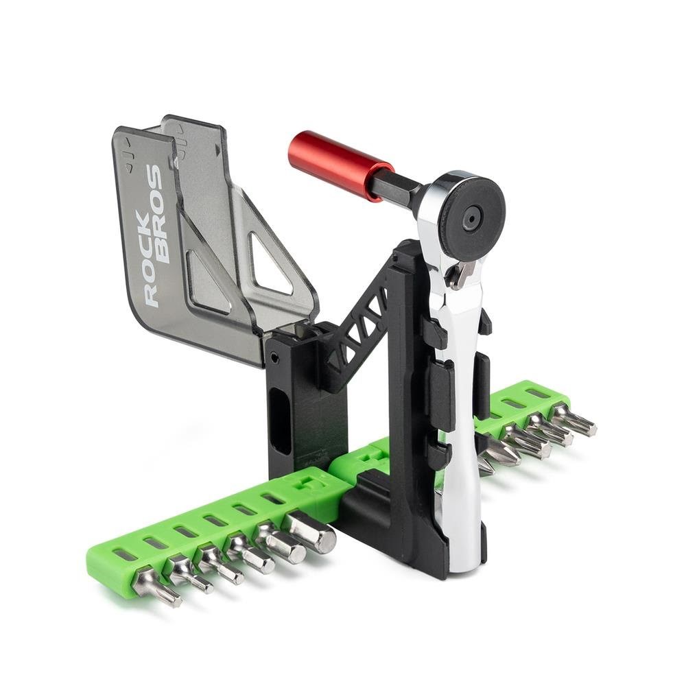 Rockbros Bike Tool Set with Mini Ratchet and Bits - Translucent Green Cykeltilbehoer Rockbros-430034001