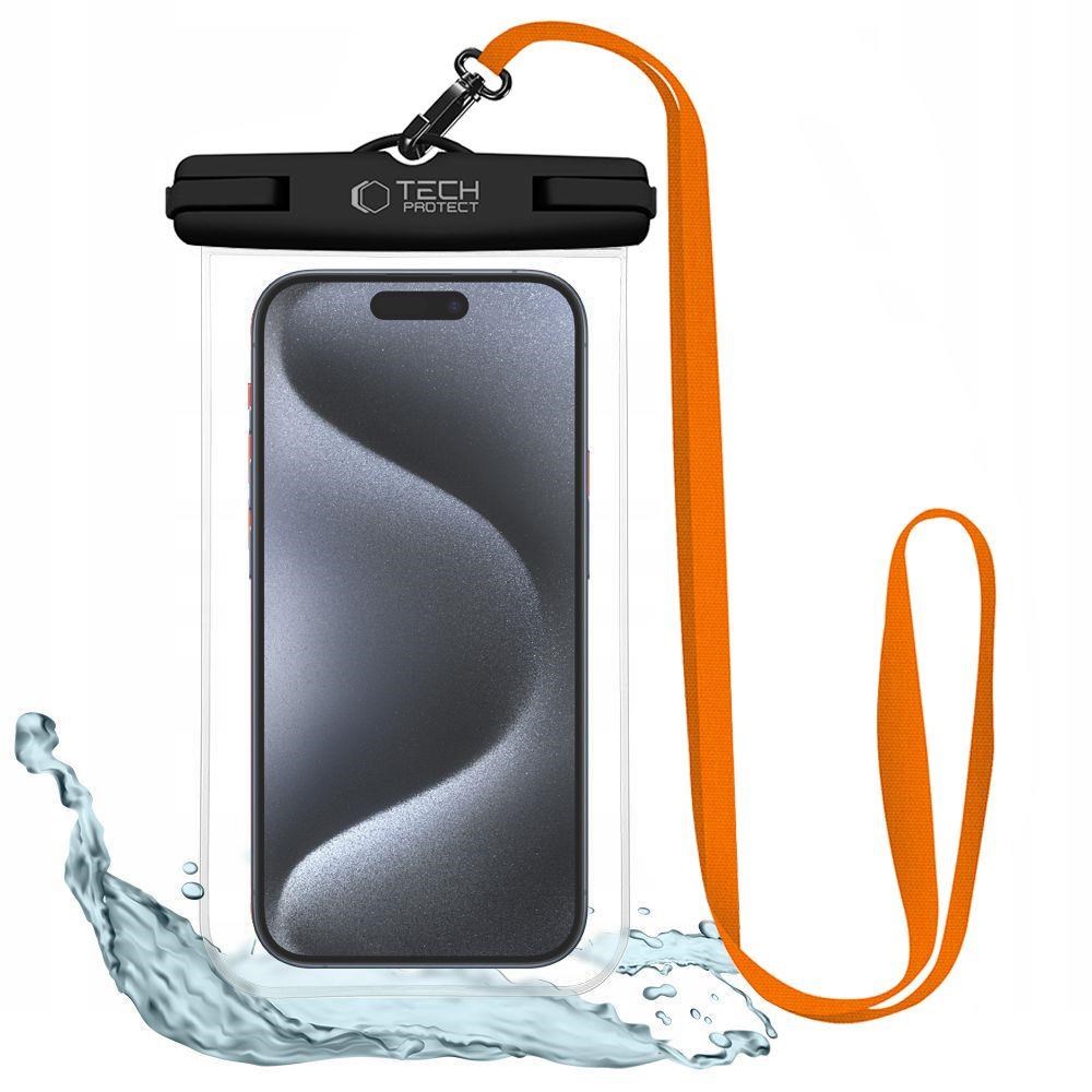 Tech-Protect Waterproof Case UWC7 Waterproof for Devices up to 6.9" - Black & Orange