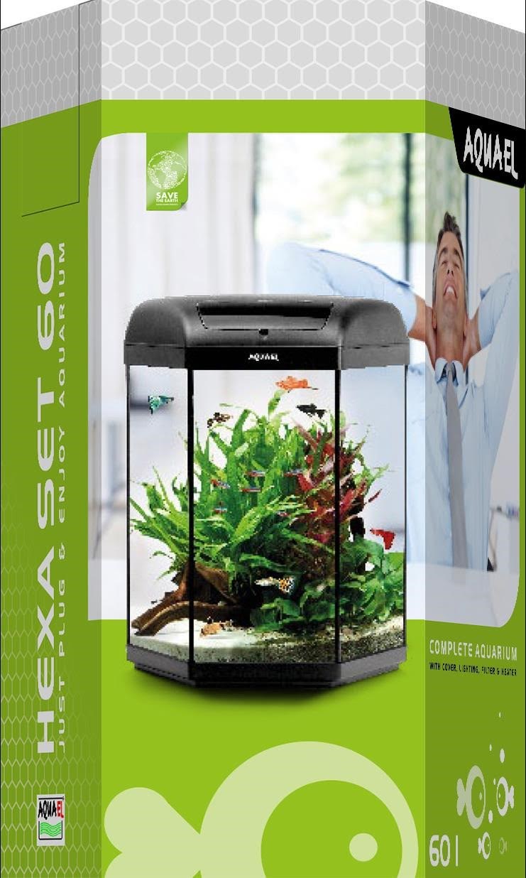 AQUæL Hexa-starterset 60L Black LED Fisk 961198