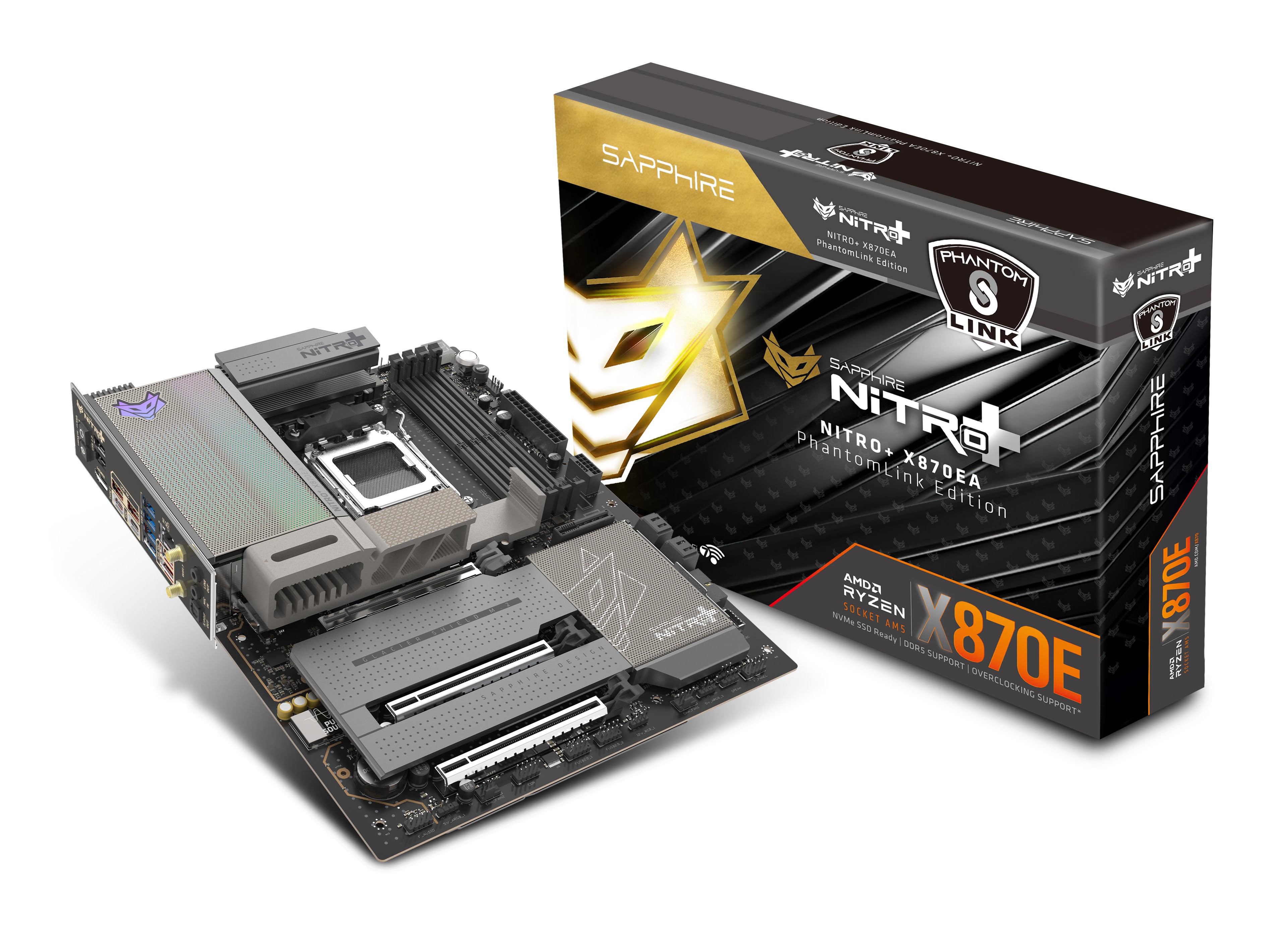 Sapphire NITRO+ X870EA PhantomLink Bundkort - AMD X870E - AMD AM5 - DDR5 RAM - ATX Bundkort 52122-01-40G