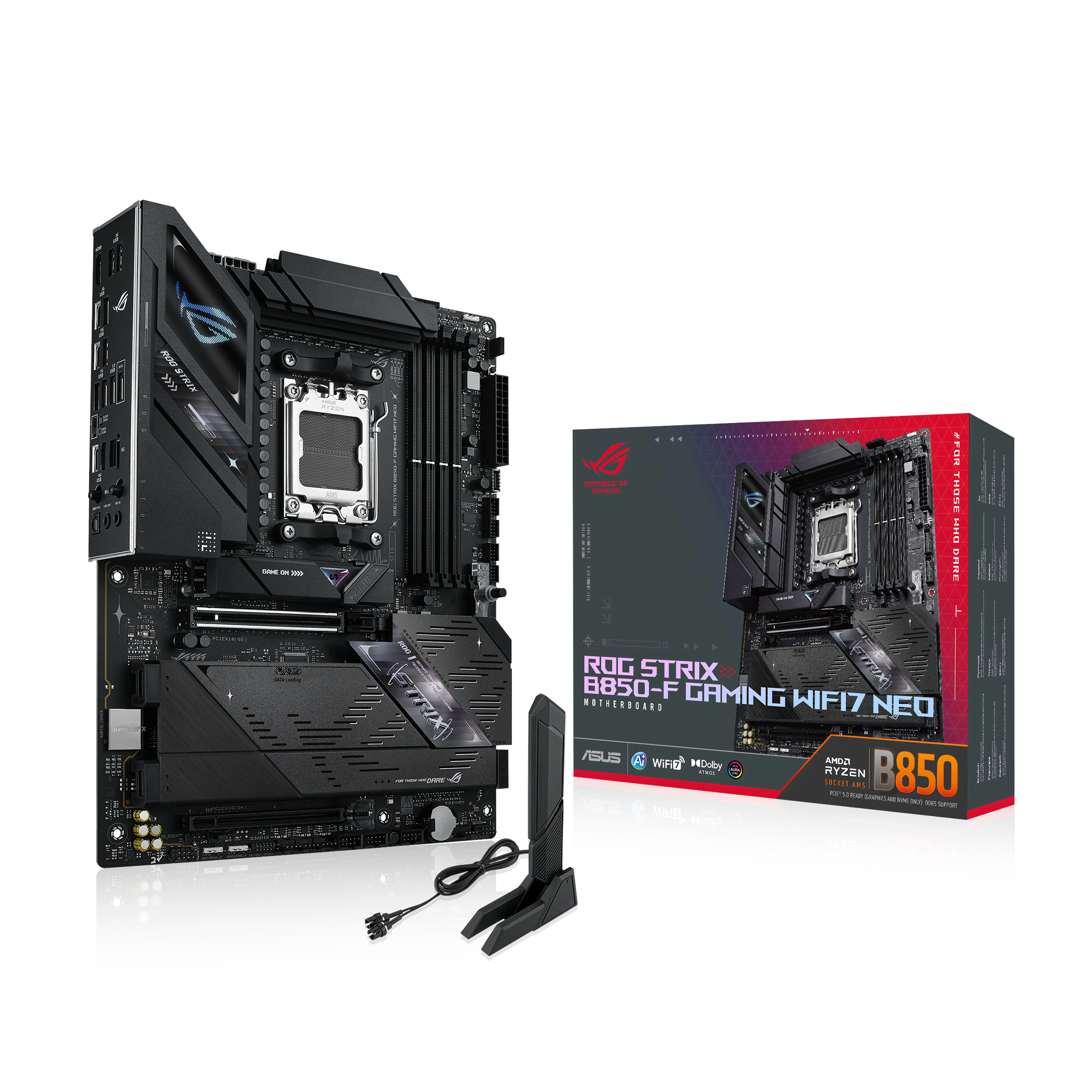 ASUS ROG STRIX B850-F GAMING WIFI7 NEO Bundkort - AMD B850 - AMD AM5 - DDR5 RAM - ATX Bundkort 90MB1NX0-M0EAY0