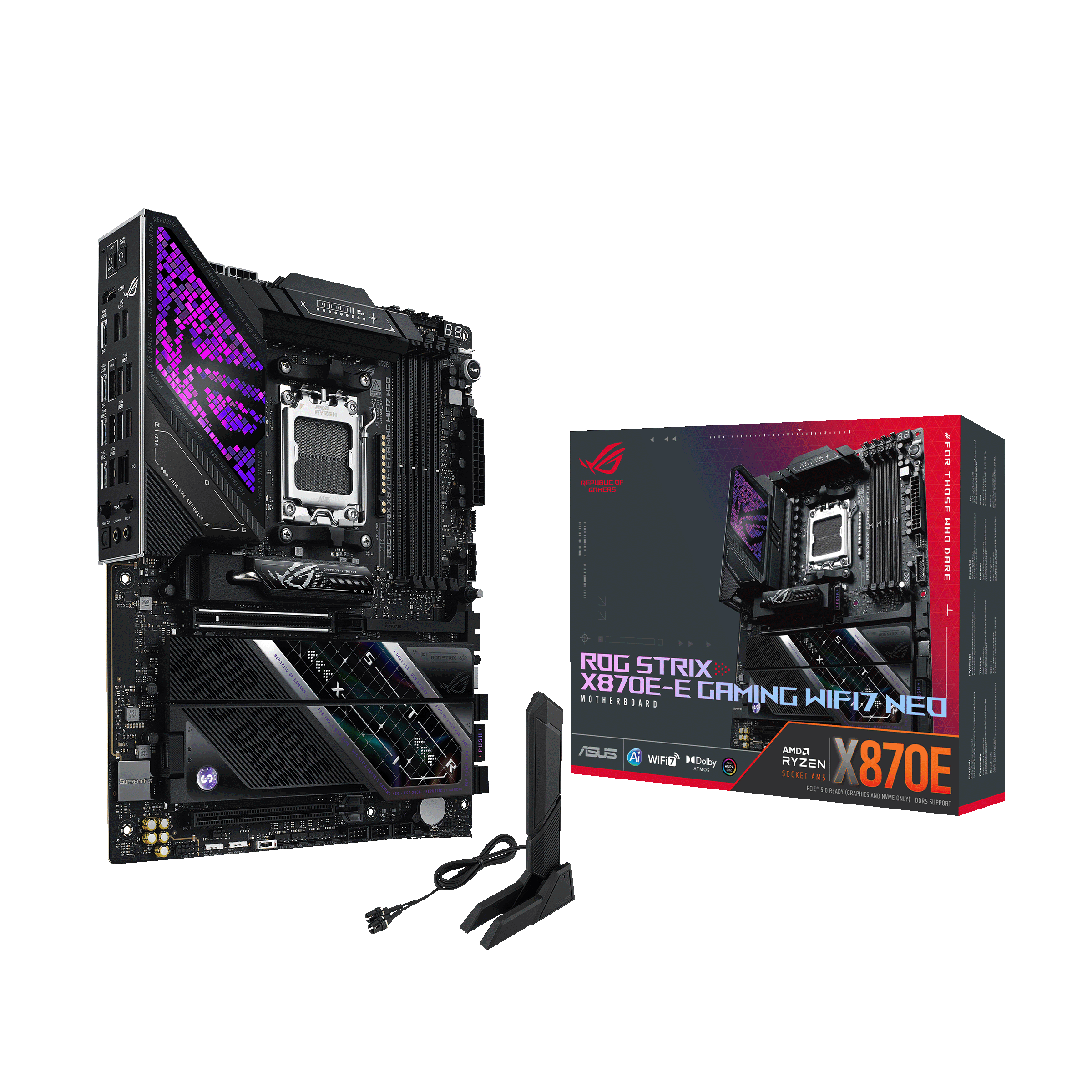ASUS ROG STRIX X870E-E GAMING WIFI7 NEO Bundkort - AMD X870E - AMD AM5 - DDR5 RAM - ATX Bundkort 90MB1P20-M0EAY0