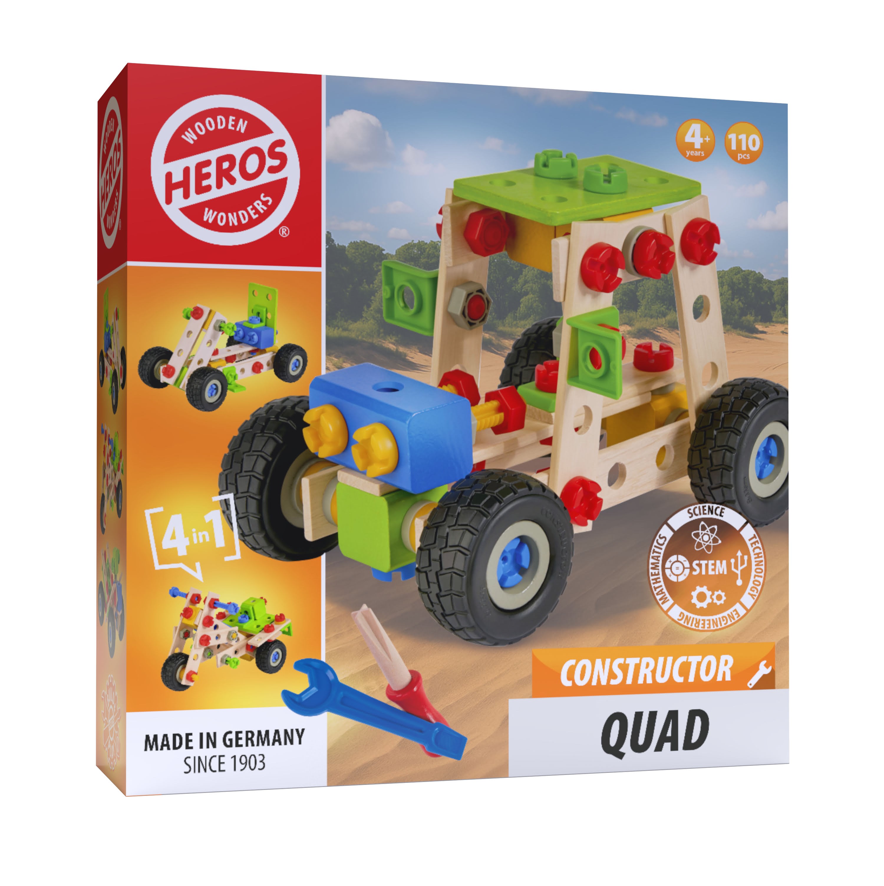 Heros Constructor - 4-i-1, quad, 110 dele Konstruktionslegetøj HE0007