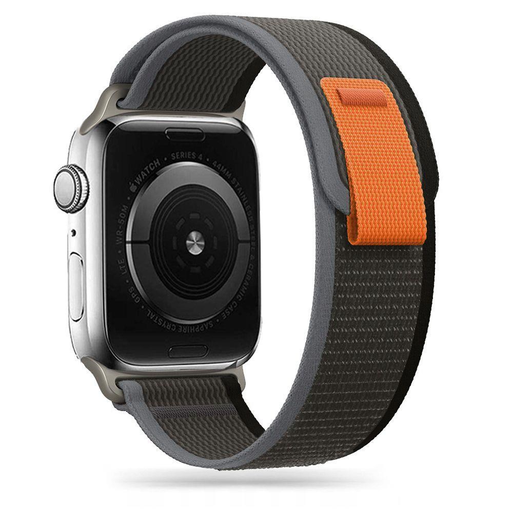 Tech-Protect Nylon Strap for Apple Watch 4 / 5 / 6 / 7 / 8 / 9 / SE / Ultra 1 / 2 (42/44/45/49 mm) - Black & Orange