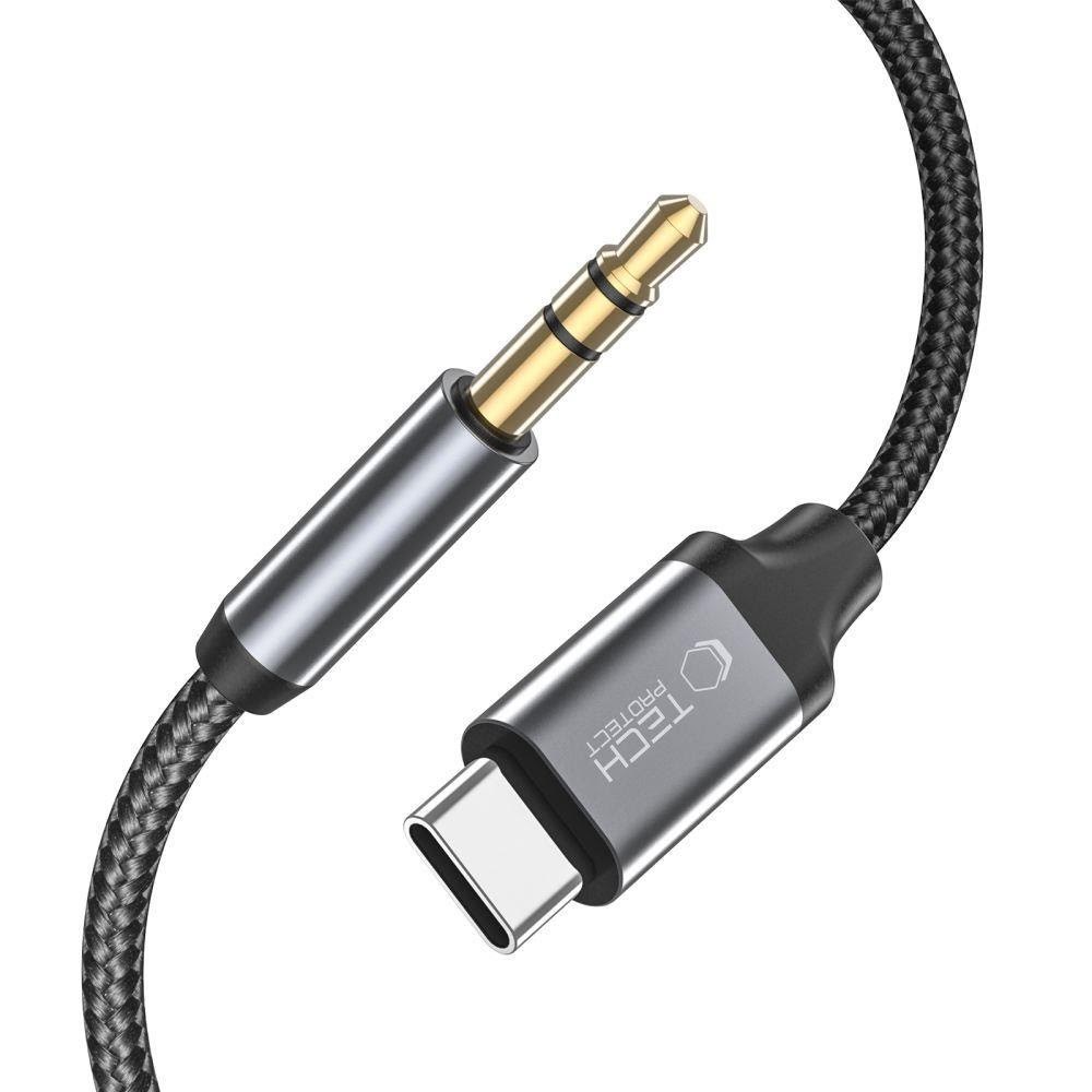 Tech-Protect UltraBoost Audio USB-C / Mini Jack Cable 3.5mm 1m - Black Usb Kabel Sort 9490713929070