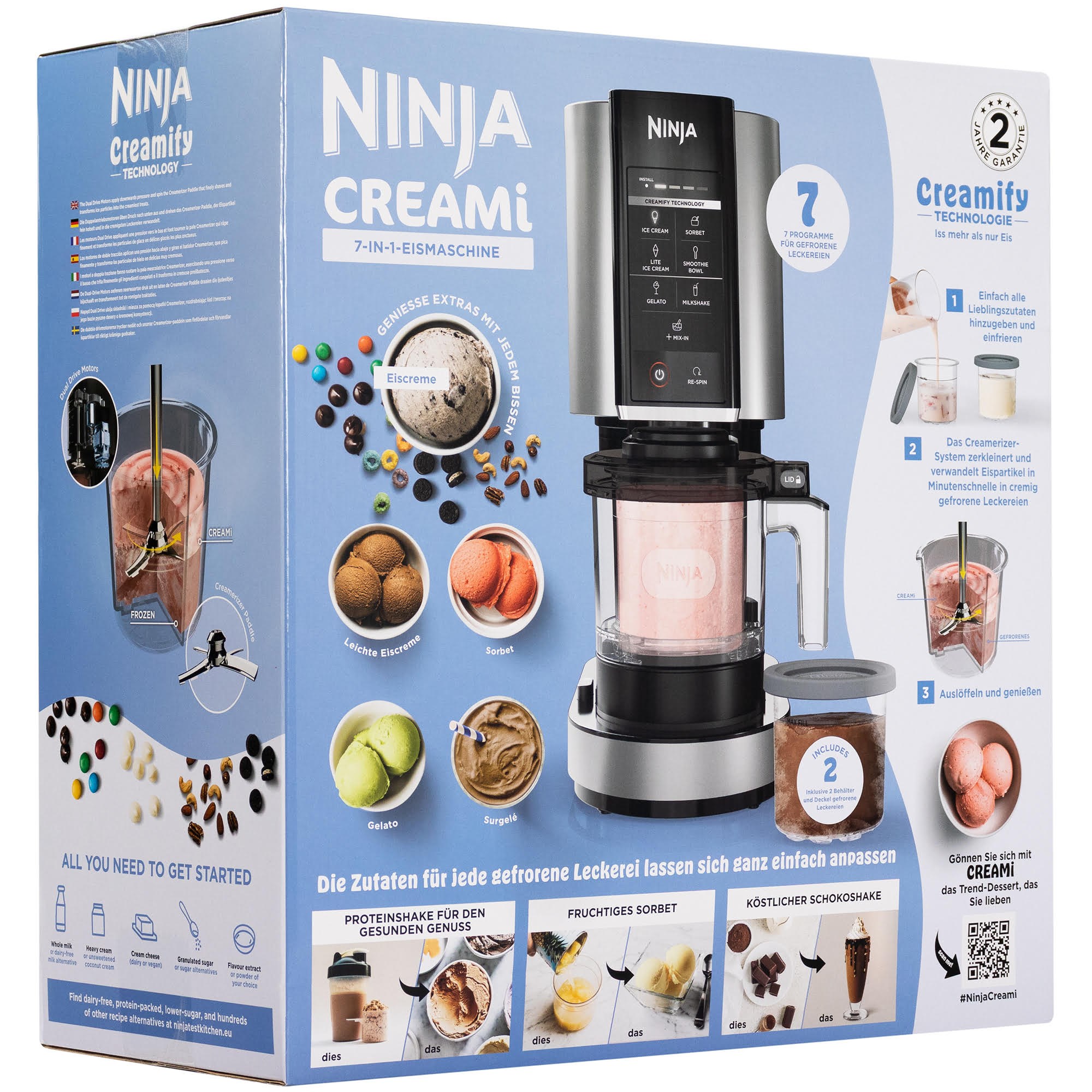 Ninja Ismaskine Creami NC302EU - ice cream maker - black / silver Ismaskine