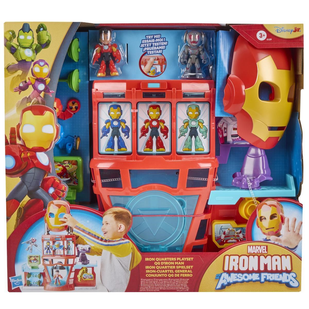 Marvel Iron Man and his Awesome Friends 3" Playset Iron Quarters Legesæt G12595L02