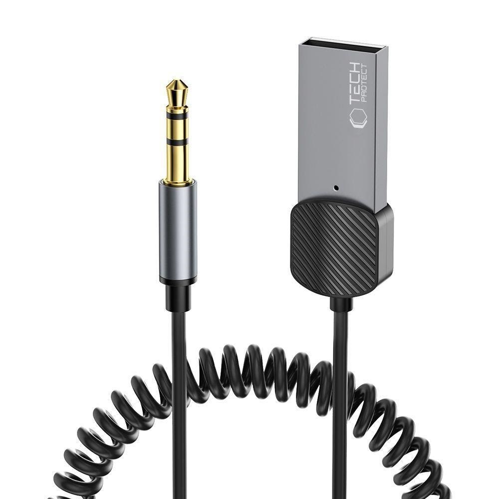 Tech-Protect UltraBoost audio mini jack 3.5mm (male) / Bluetooth adapter - grey
