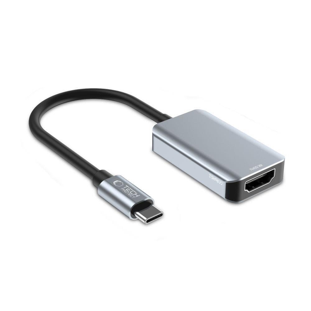 Tech-Protect UltraBoost USB-C (Male) / HDMI (Female) 4K 60Hz Adapter - Black USB hub - 1 port - Sort