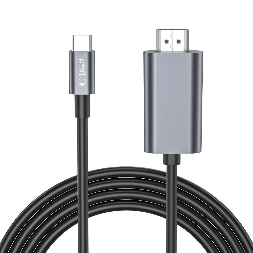 Tech-Protect UltraBoost USB-C / HDMI 4K 60Hz 2m Cable - Black Skærmkabel Grå 9490713934753