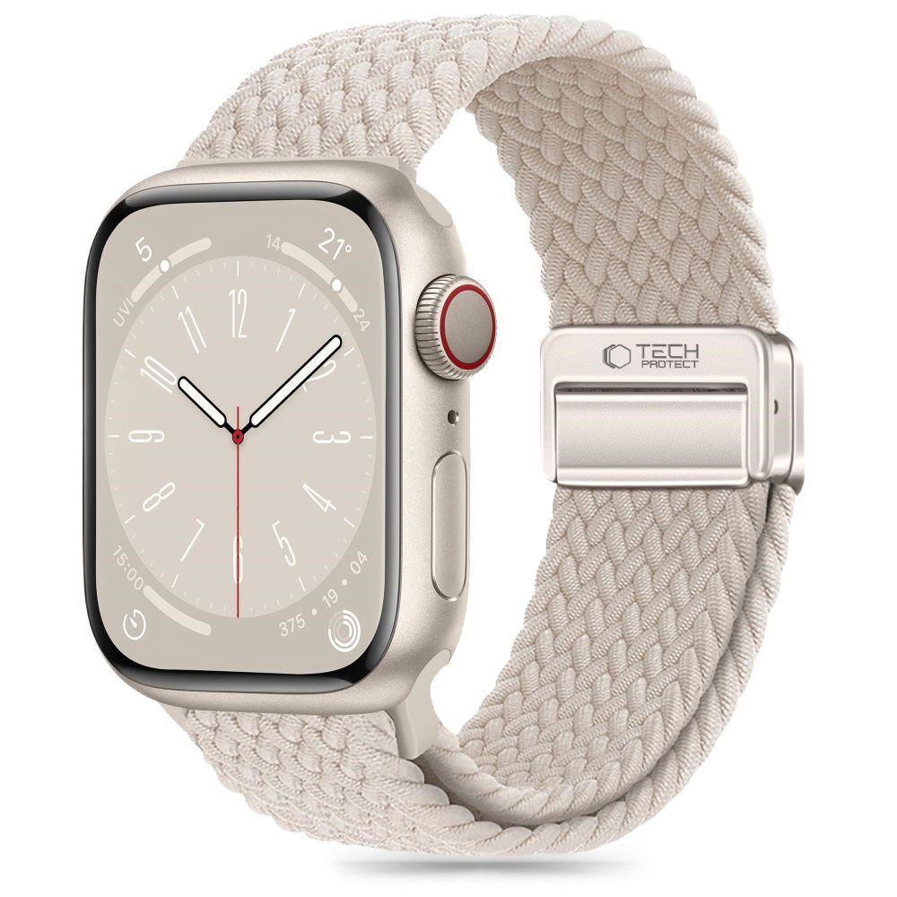 Tech-Protect Nylonmag Strap for Apple Watch 4 / 5 / 6 / 7 / 8 / 9 / SE (38 / 40 / 41 mm) - Beige Smartwatch Tilbehør 5906302312849
