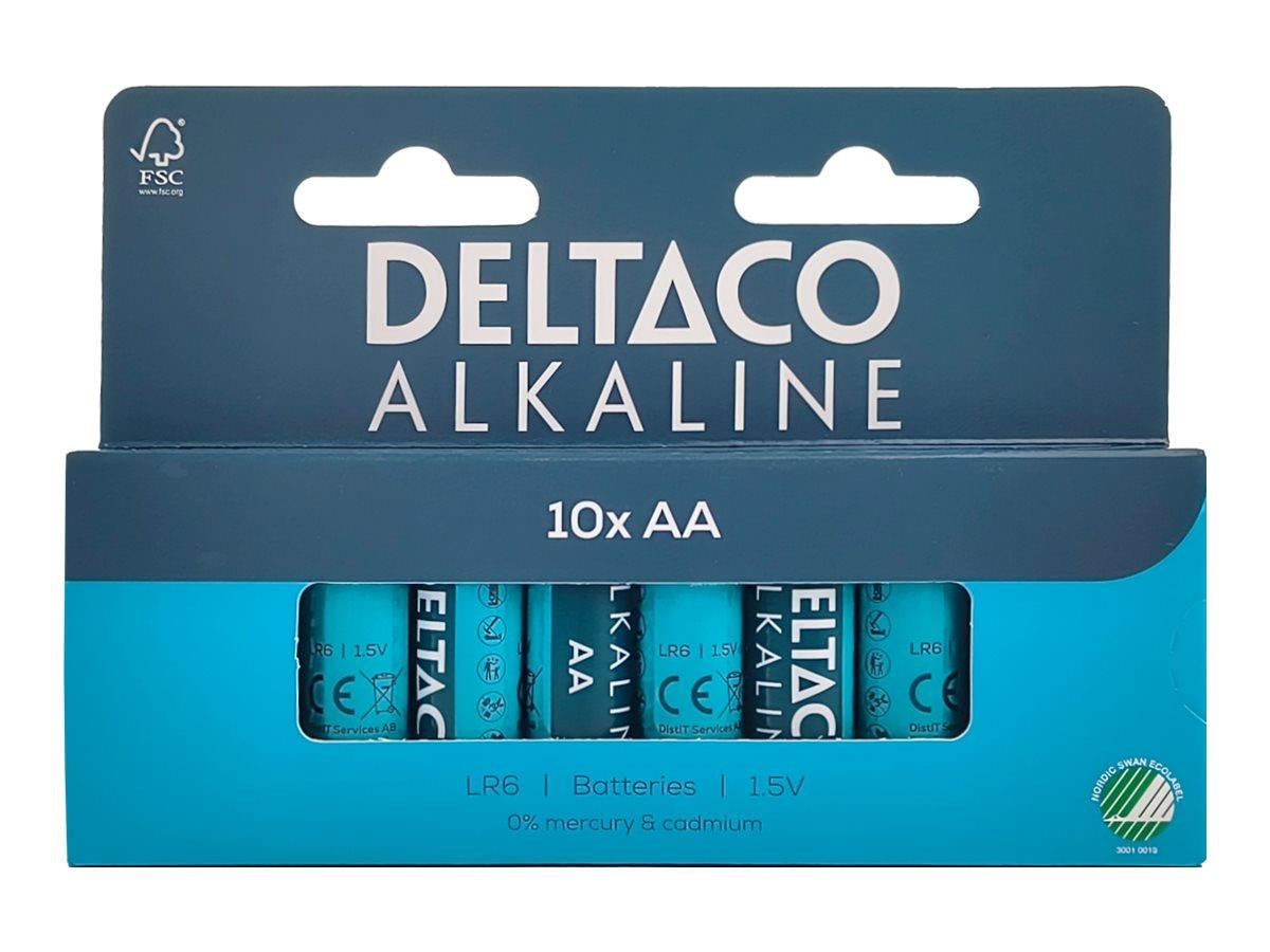 Deltaco battery - 10 x AA / LR6 - Alkaline Batteri LR6-10B