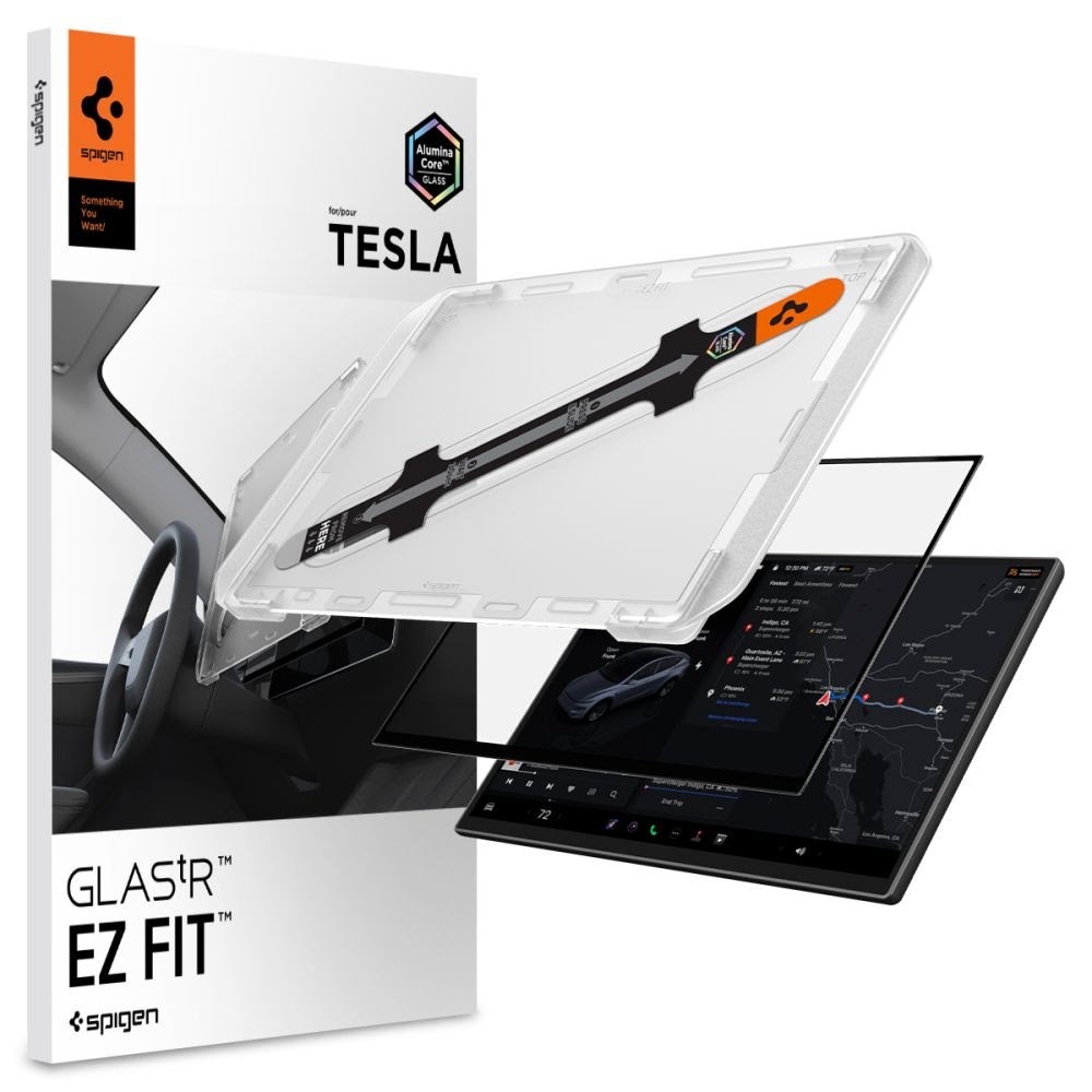 Spigen GLAS.tR EZ Fit | 16 inch - Tesla Model Y Screen Protector Biltilbehoer AGL10820