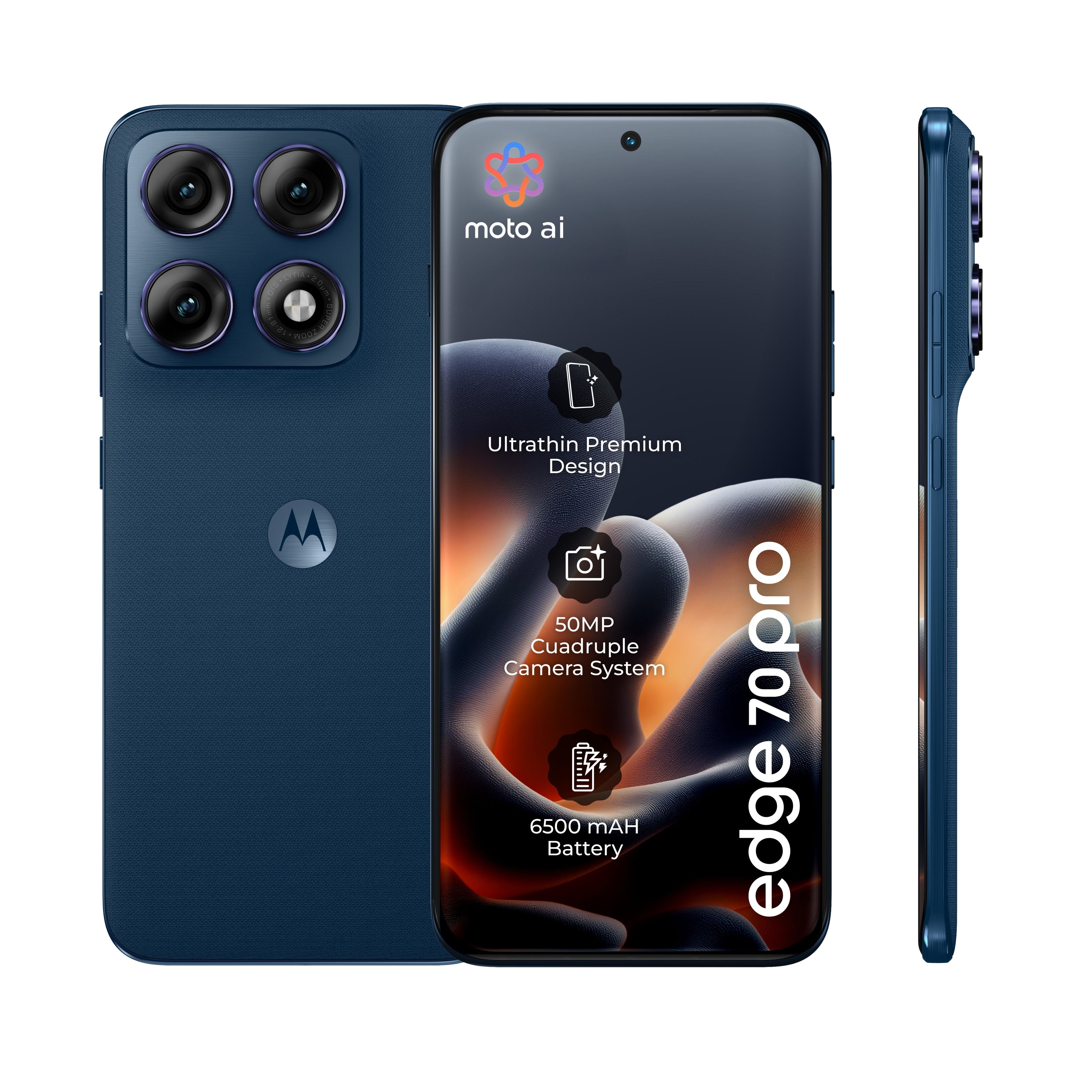 Motorola edge 70 pro 512GB/12GB - PANTONE Titan Mobiltelefon Blå PBC20002SE