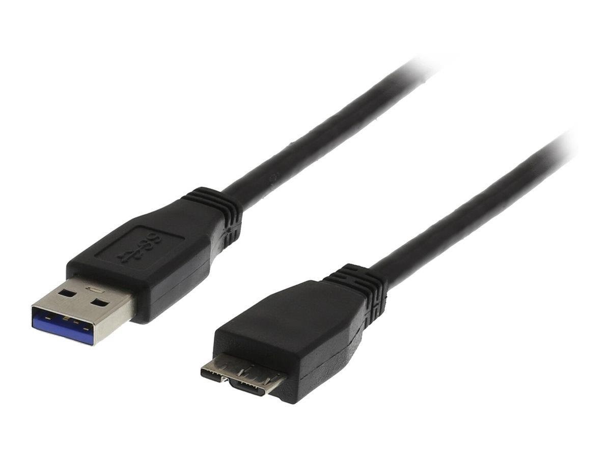 Deltaco USB3-020S - USB cable - Micro-USB Type B to USB Type A - 2 m Usb Kabel Sort