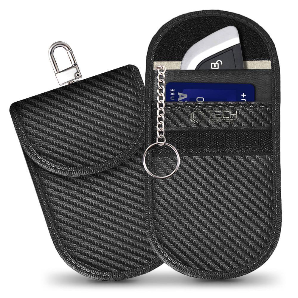 Tech-Protect KLR100 RFID Locking Car Key Case - Black - Carbon Mobilcover 5906302376995