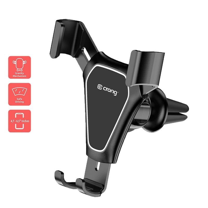 CRONG Gravity Auto-Clip Car Holder - Gravity car holder for 4.7"- 6.5" phones - black Mobil Tilbehør CRG-CH4-BLK