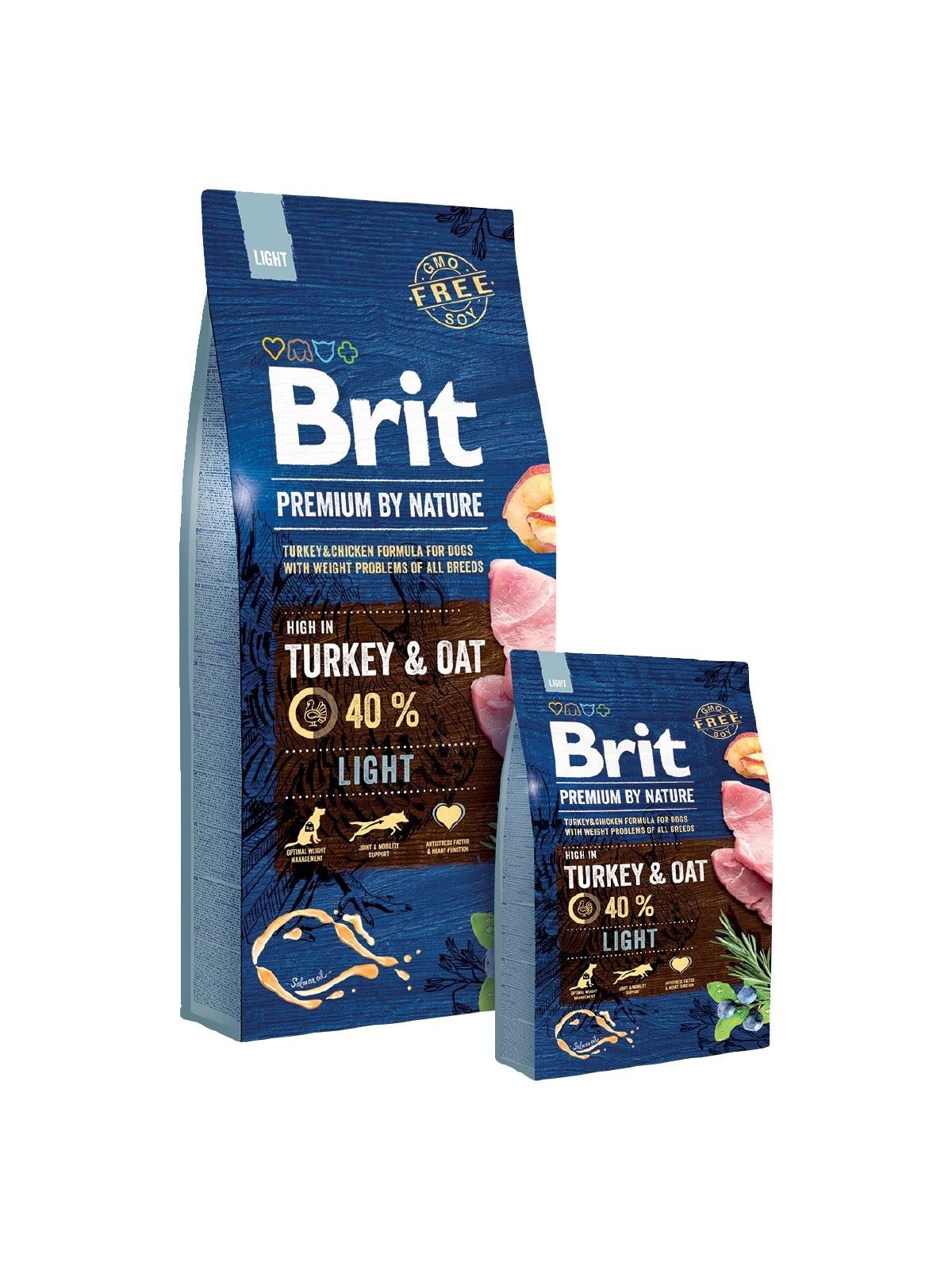 Brit Premium by Nature Light - dry dog food - Apple, Chicken, Corn, Turkey - 15 kg