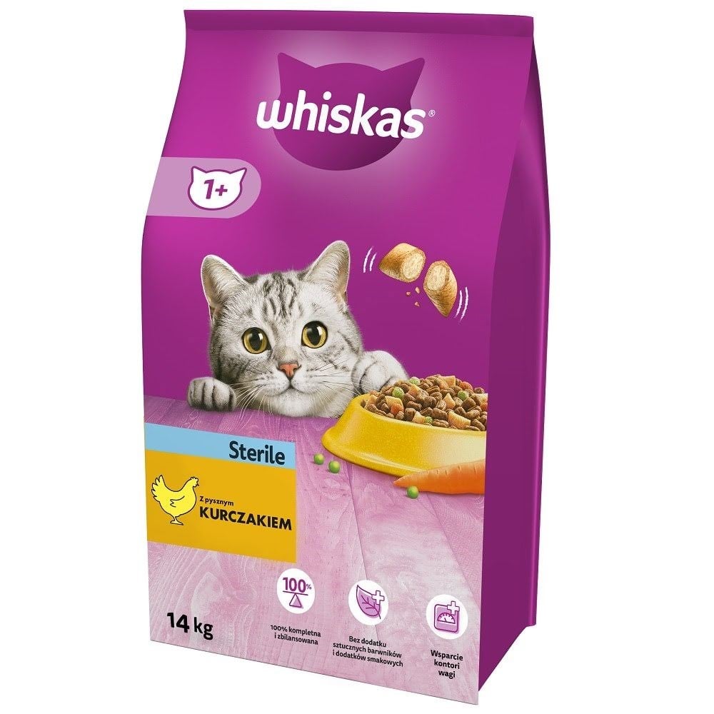 Whiskas STERILE cats dry food Adult - Chicken - 14 kg Katteudstyr 5900951259418