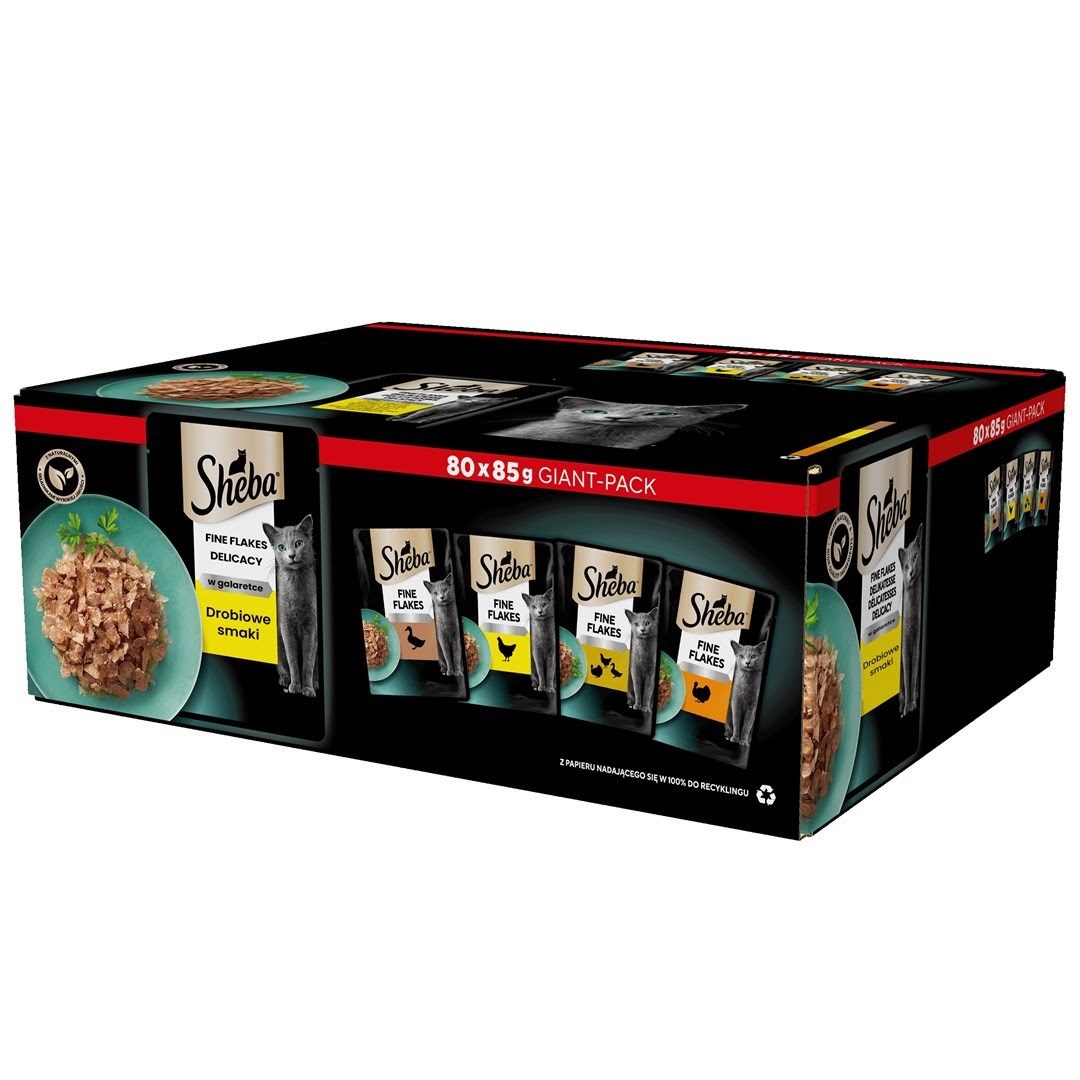Sheba Delicacy Poultry Flavours in jelly - wet cat food - 80x 85 g Katteudstyr 4770608257835