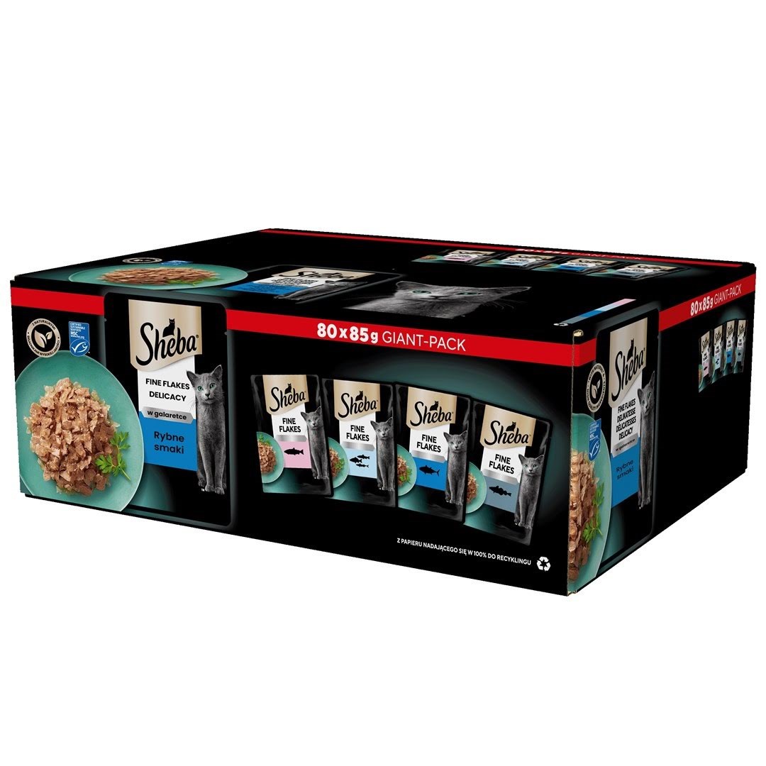 Sheba Delicacy Fishy Flavours in jelly - wet cat food - 80x 85g Katteudstyr 4770608257828