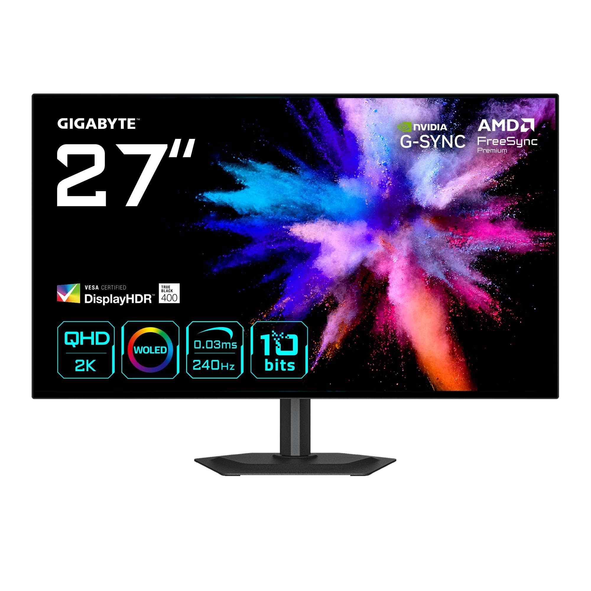 27" GIGABYTE GO27Q24G - 2560x1440 (QHD) - 240Hz - WOLED Computerskærm Black GO27Q24G EK