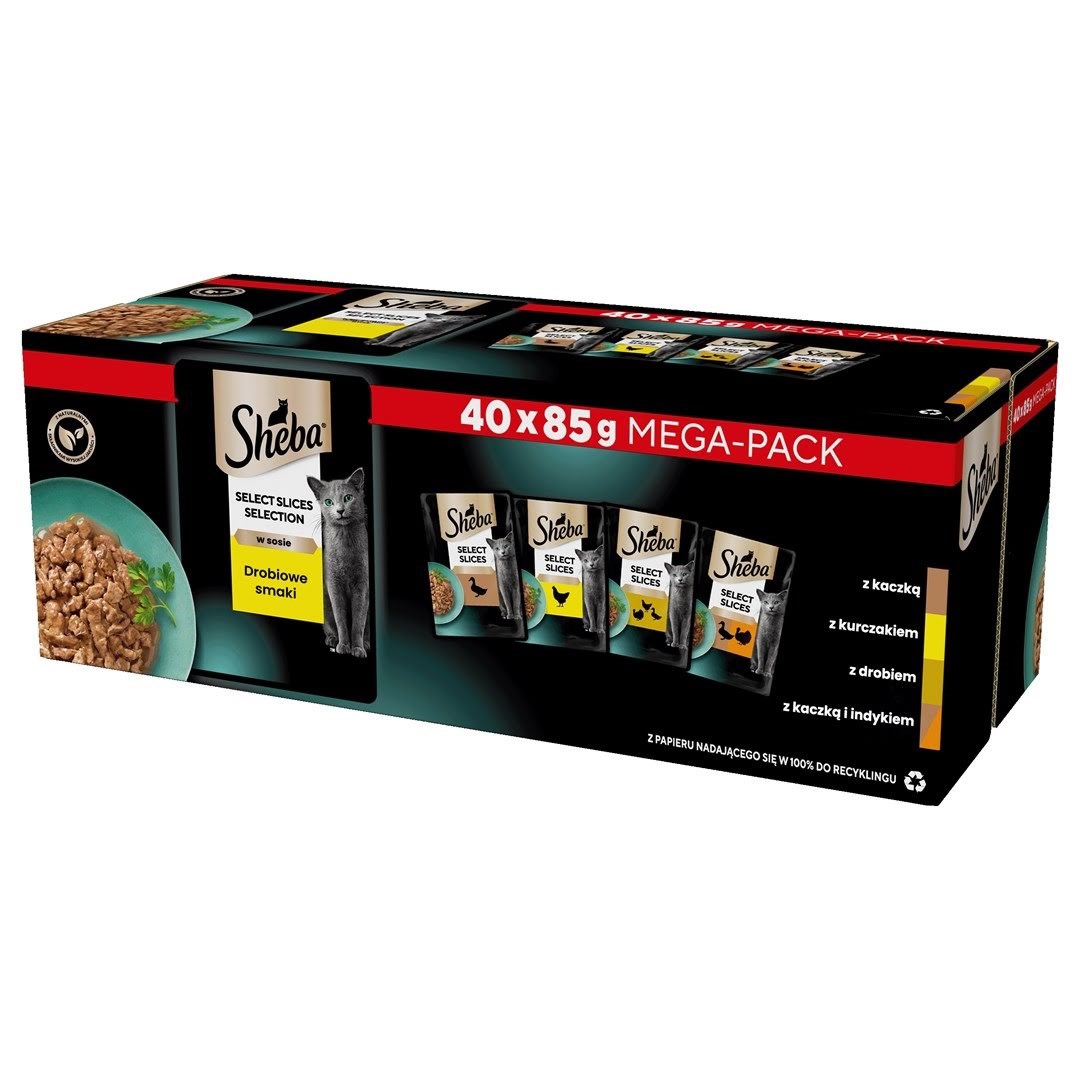 Sheba Sauce Collection Poultry flavors collection - wet cat food - 40x85 g Katteudstyr 4770608265052