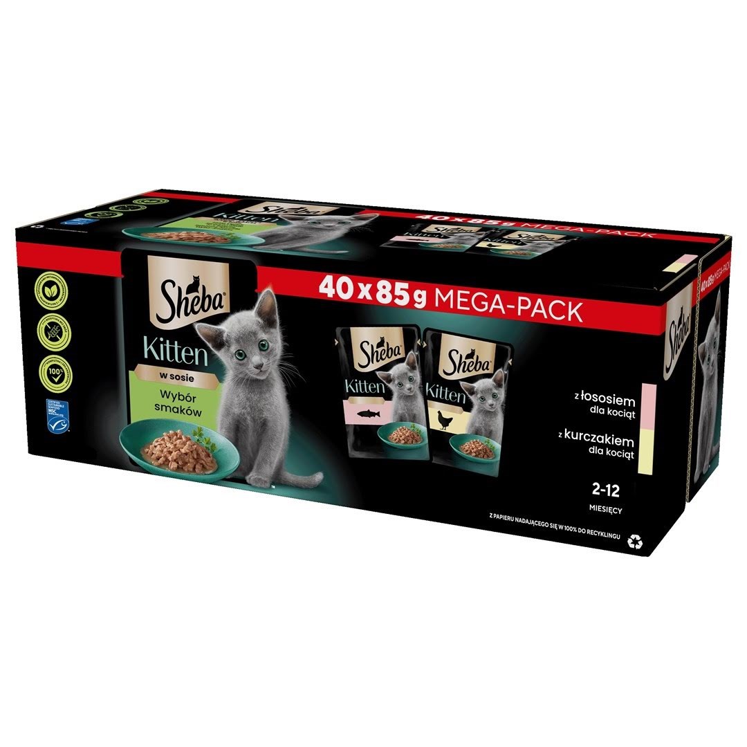 Sheba Kitten Selection of Flavors in Sauce - wet cat food - 40x85 g Katteudstyr 4770608264802