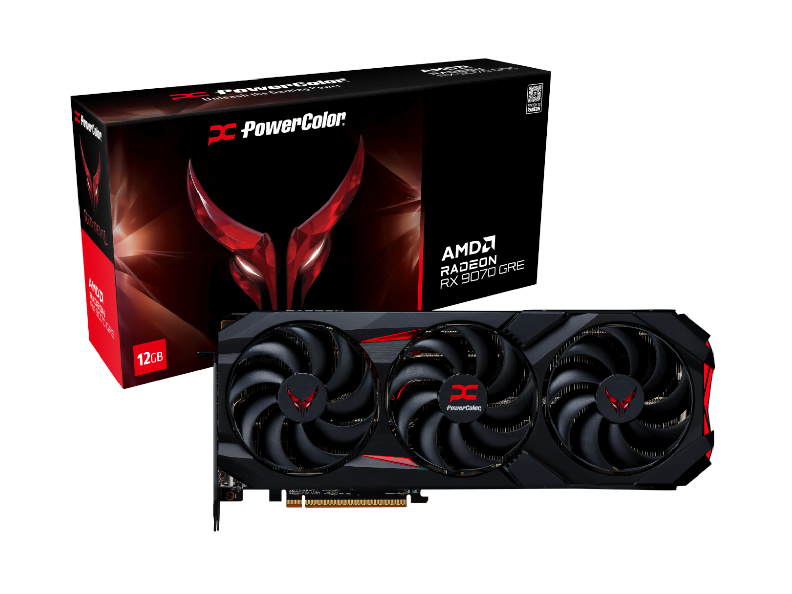 PowerColor Radeon RX 9070 GRE Red Devil - 12GB GDDR6 RAM - Grafikkort Grafikkort Sort RX9070GRE 12G-E/OC
