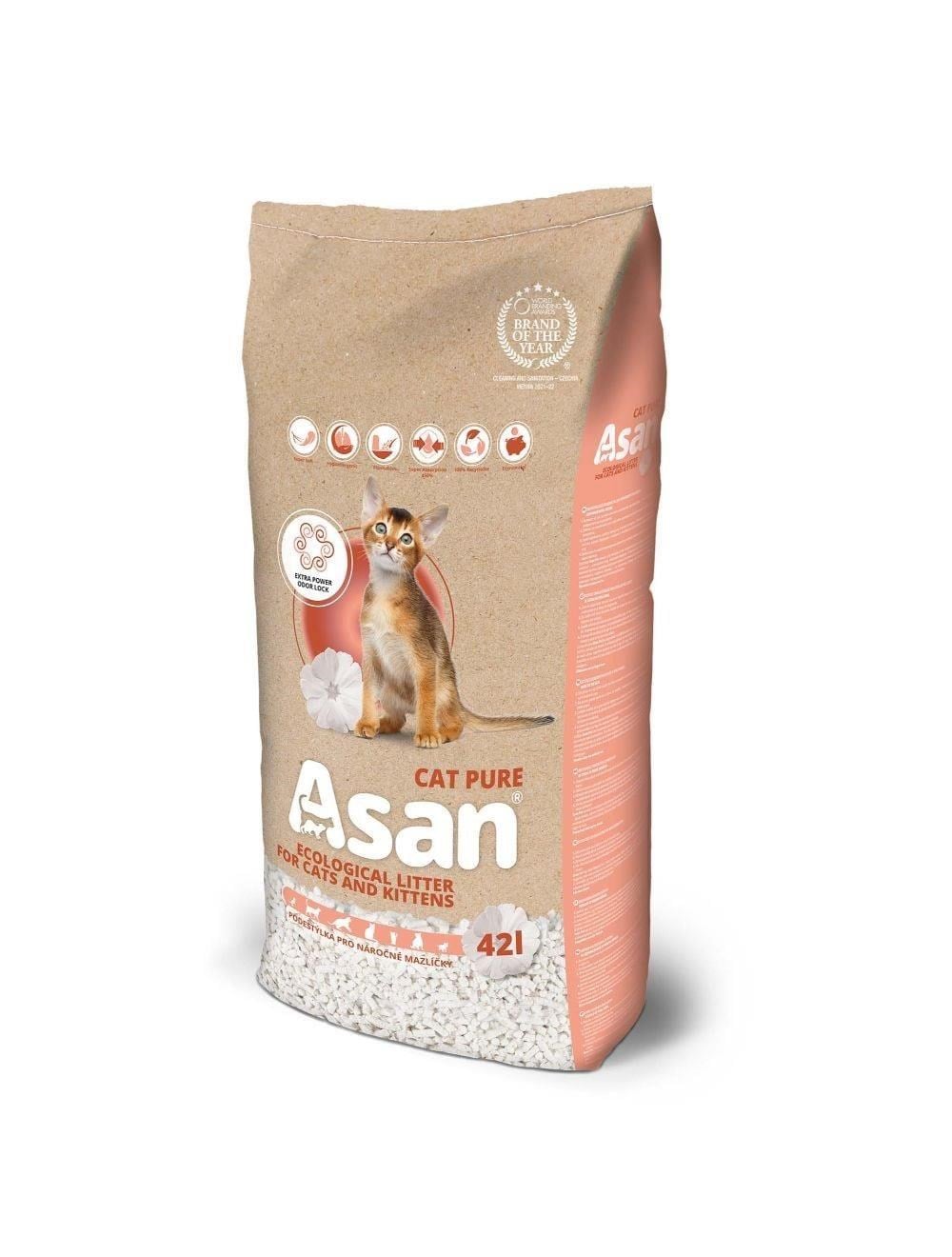 Asan - Cat Pure 42l - Catlitter 8kg Katteudstyr 8594073071187
