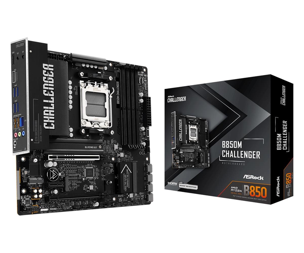 ASRock B850M Challenger Bundkort - AMD B850 - AMD AM5 - DDR5 RAM - Micro-ATX Bundkort 90-MXBU30-A0UAYZ