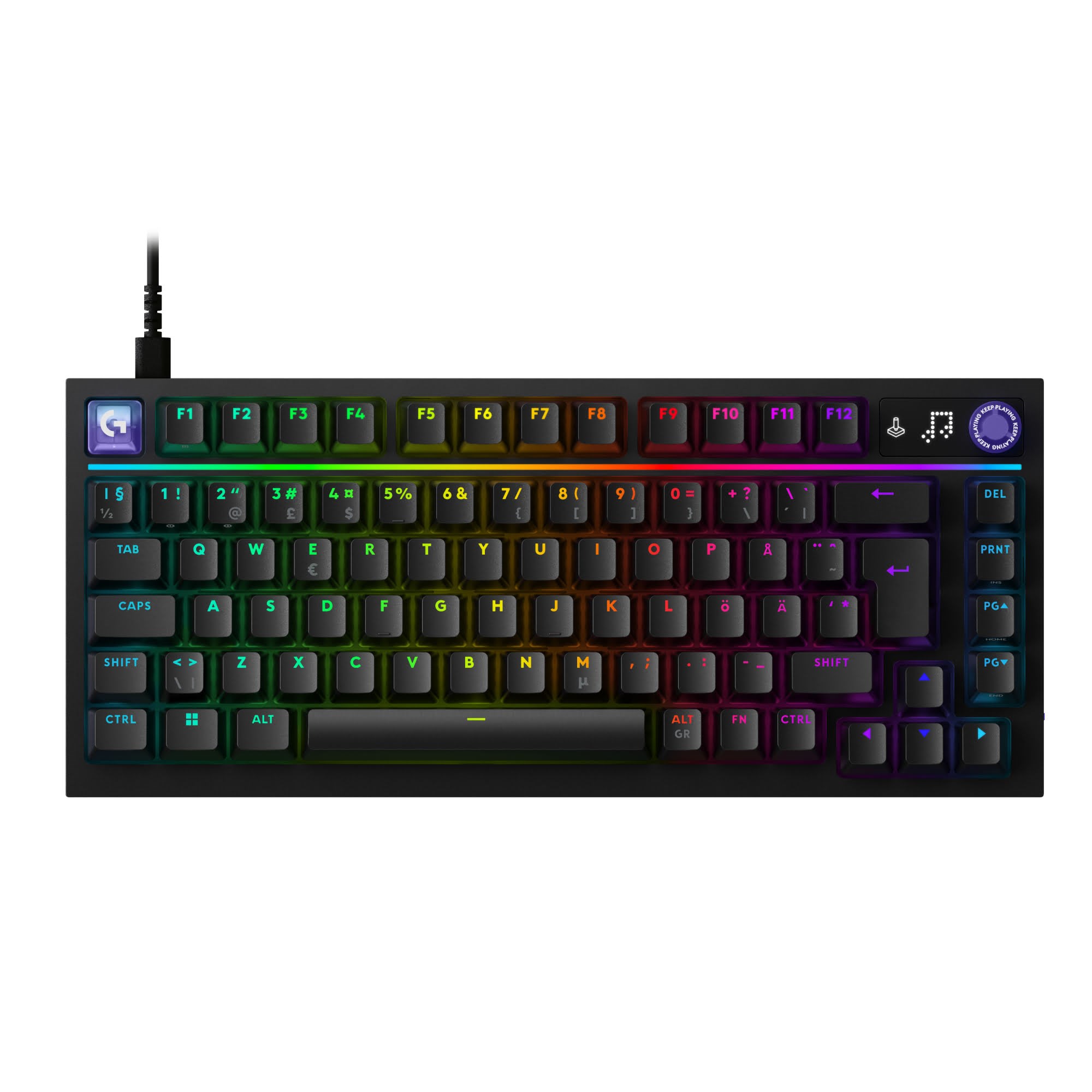 Logitech G316 X 75 - Gaming Tastatur - Uden Numpad - Nordisk - Sort Tastatur 920-014278