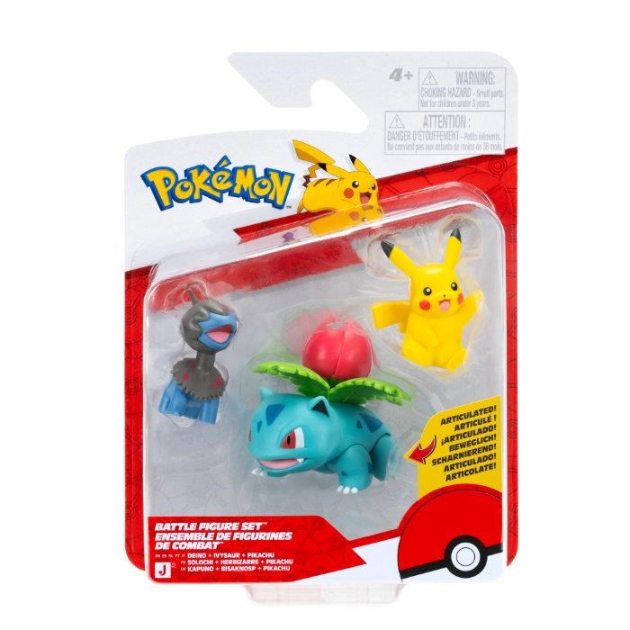 Pokemon Battle Figure Set Deino, Pikachu & Ivysaur Pokemon PKW4561