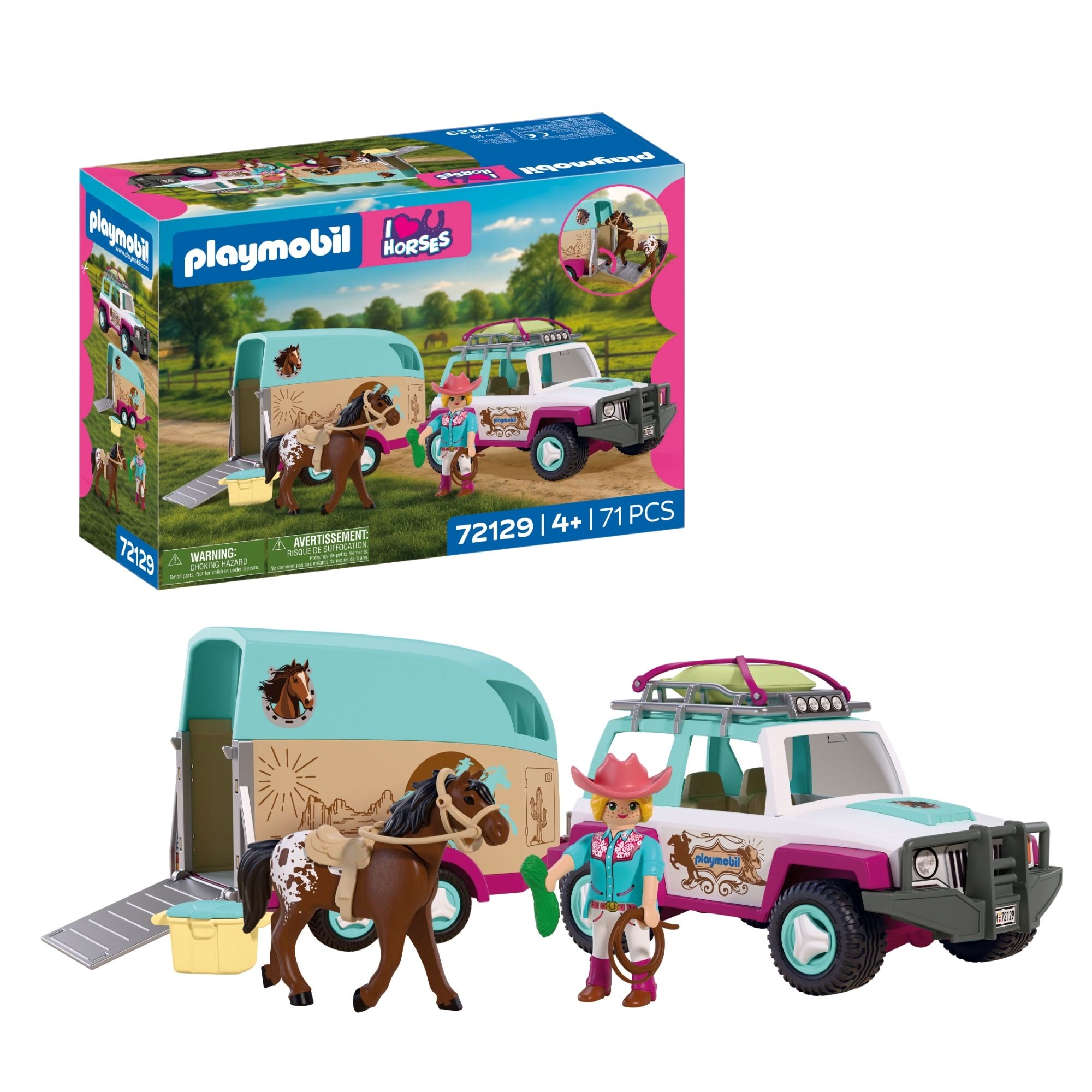 Playmobil - Køretøj Med Hestetrailer Playmobil 72129