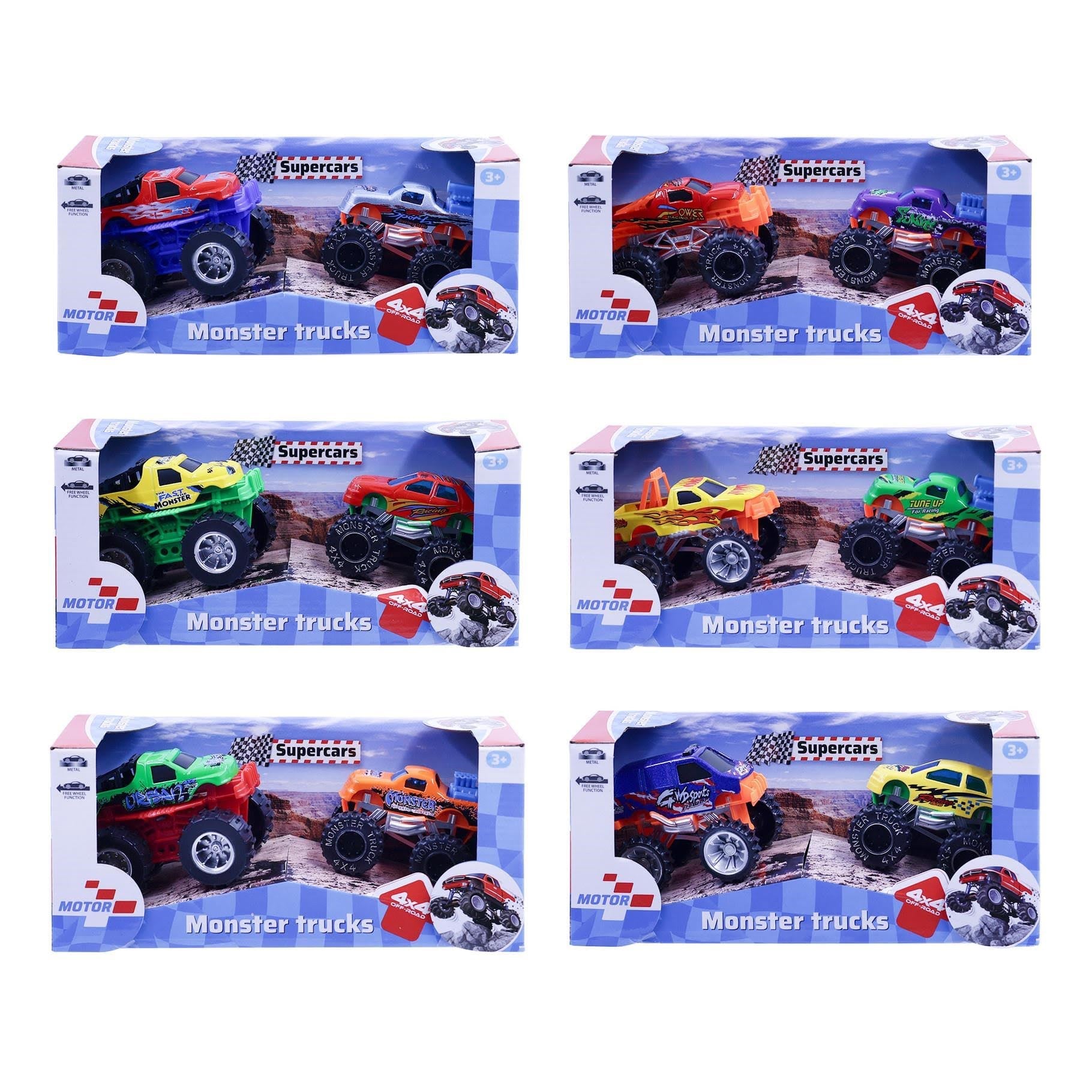 Impulse Toys Monstertruck die-cast m/freewheel 2-pack - assorted Legetøjsbil 1603001